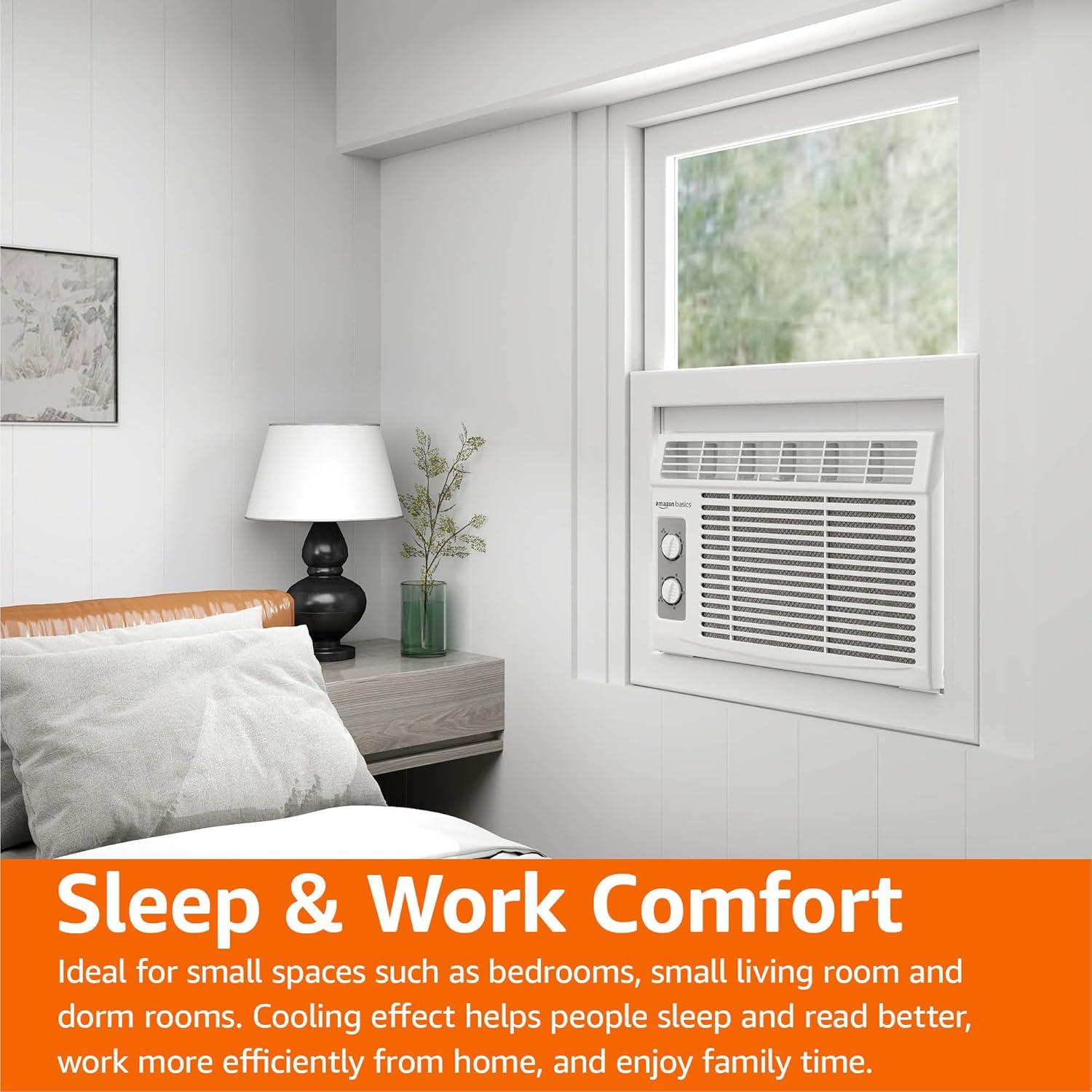Aire Acondicionado de Ventana Amazon Basics 5000 BTU Blanco