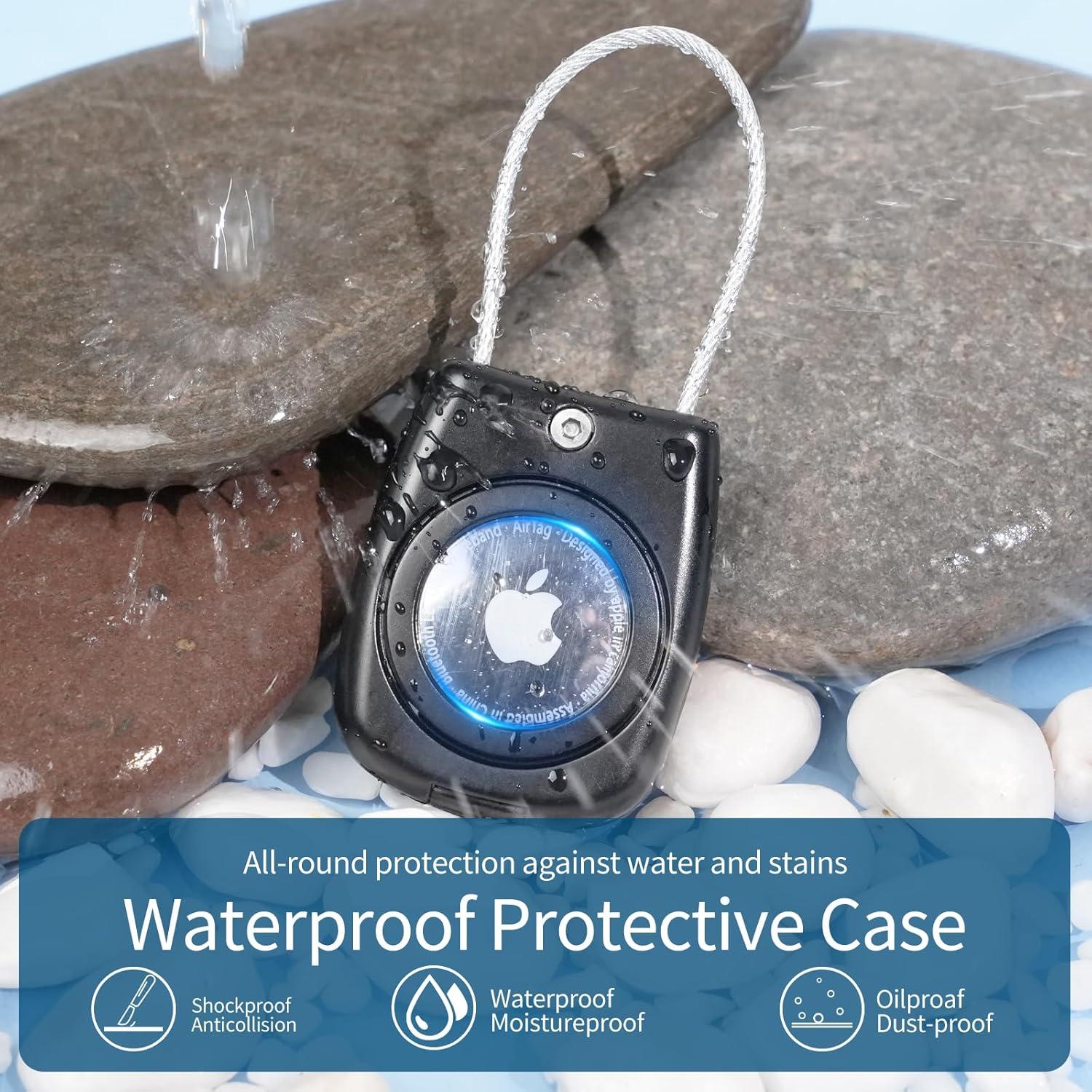 Soporte Impermeable para AirTag Wowwat - Funda Antipérdida Negra