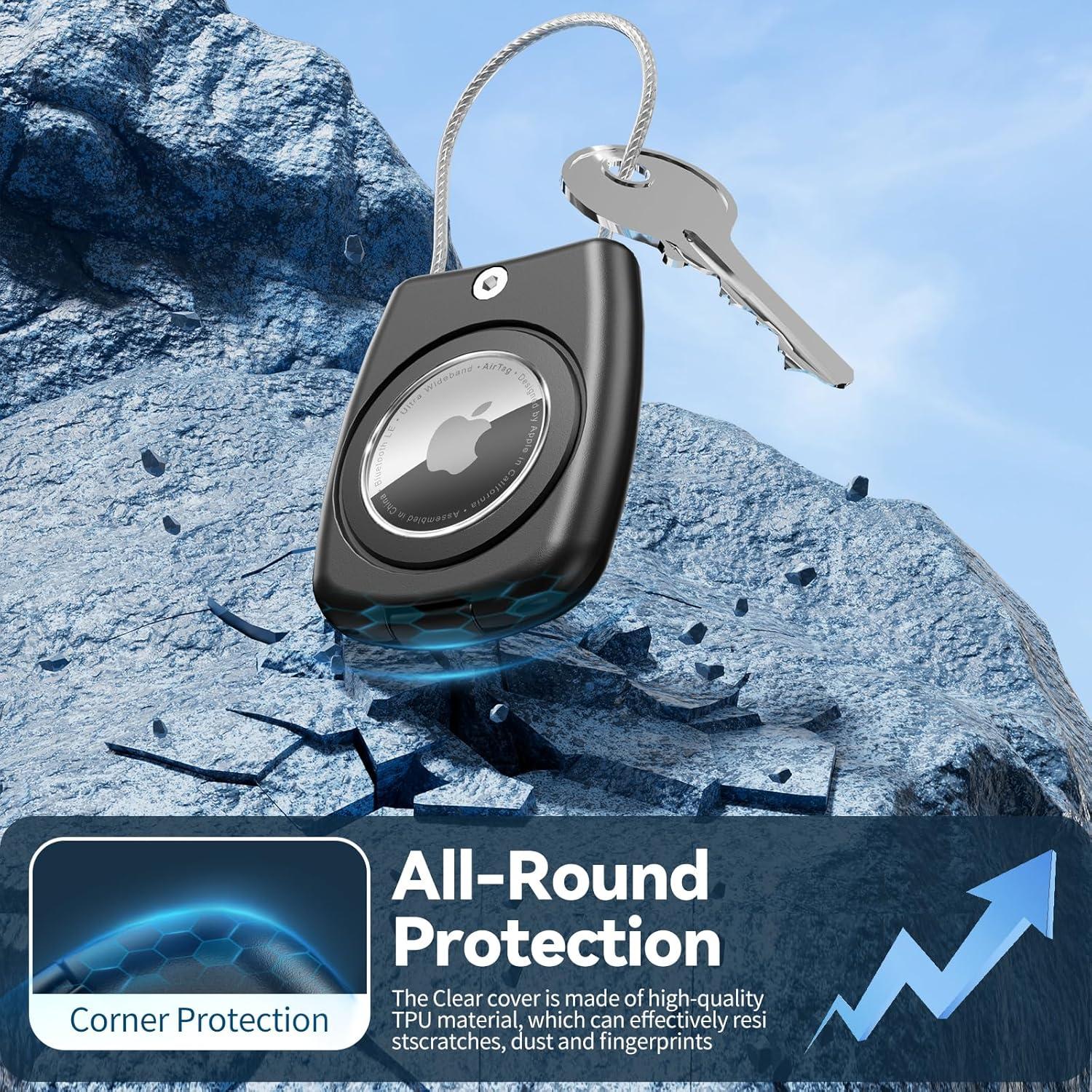 Soporte Impermeable para AirTag Wowwat - Funda Antipérdida Negra