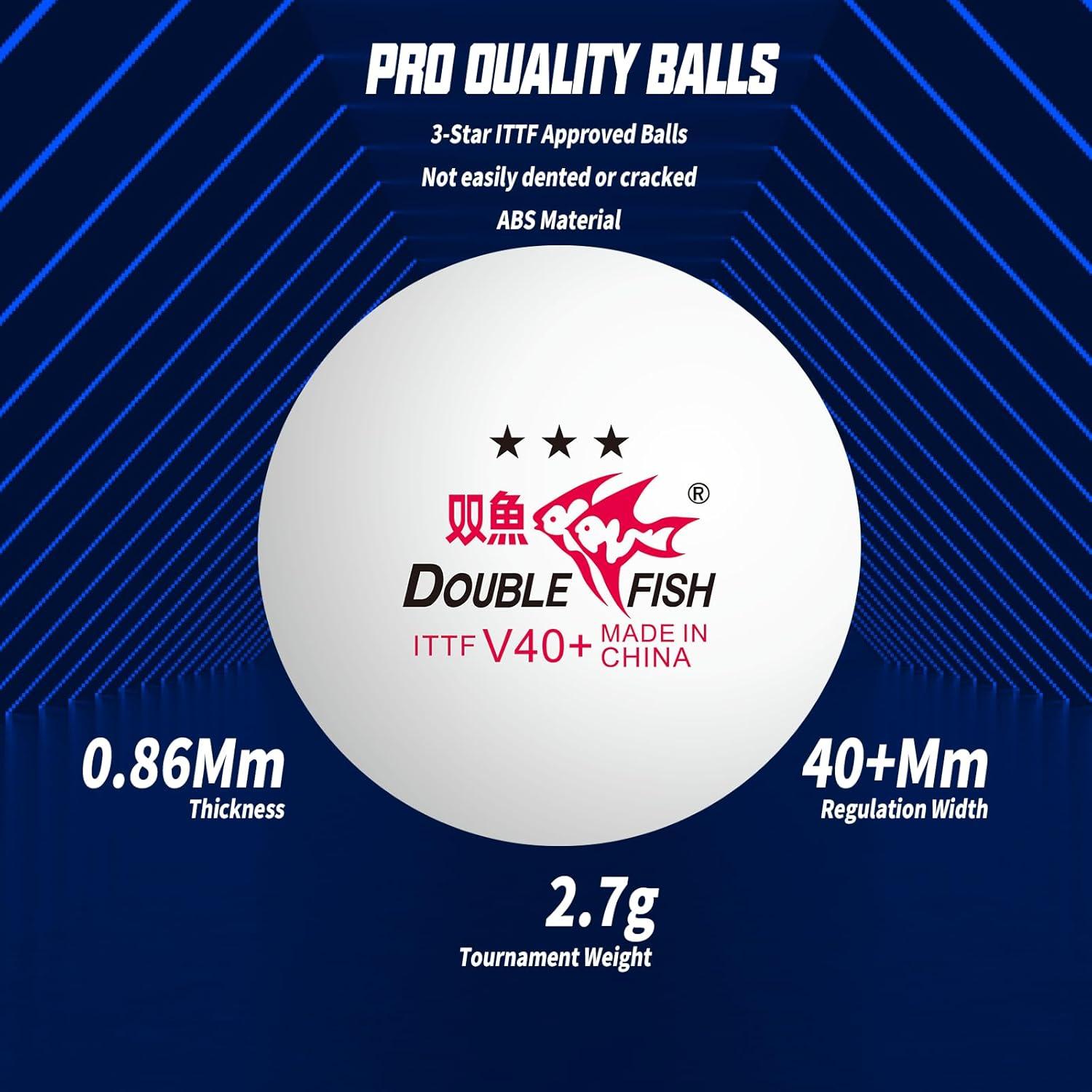 Set de Tenis de Mesa Double Fish 4 Palas y 6 Pelotas ITTF