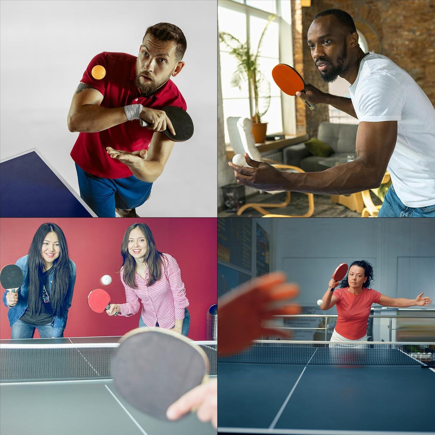 Set de Tenis de Mesa Double Fish 4 Palas y 6 Pelotas ITTF