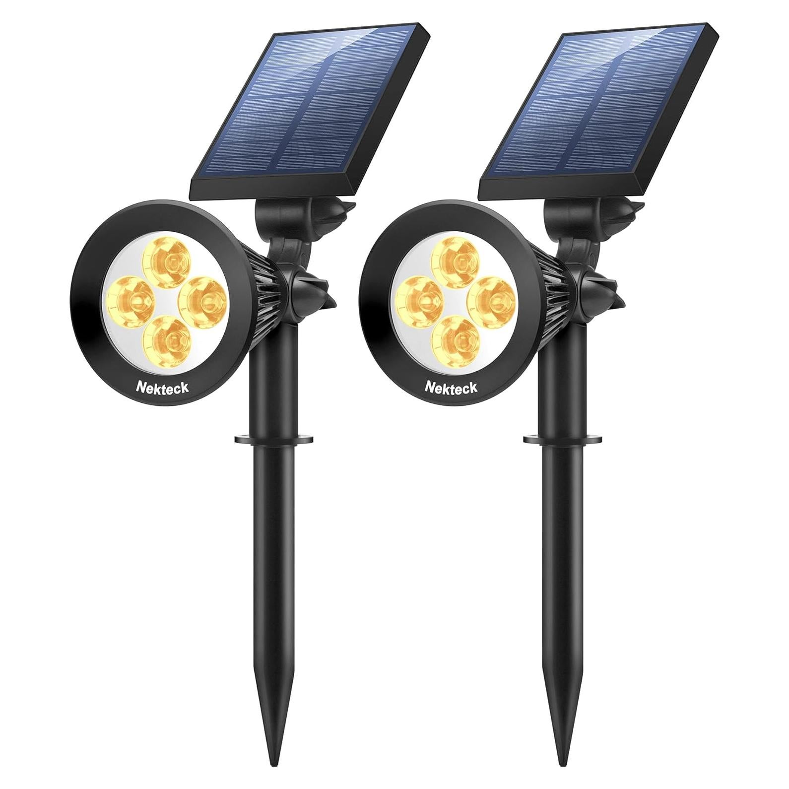 Luces Solares Nekteck 2 Paquete Focos LED 200 Lúmenes
