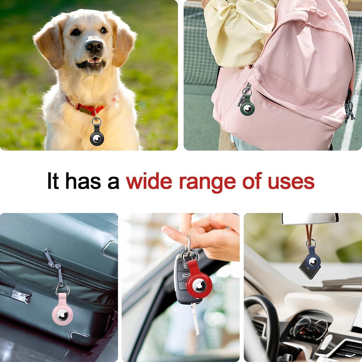 Funda de Silicona para AirTag Vsagier - Antirayaduras, Negro