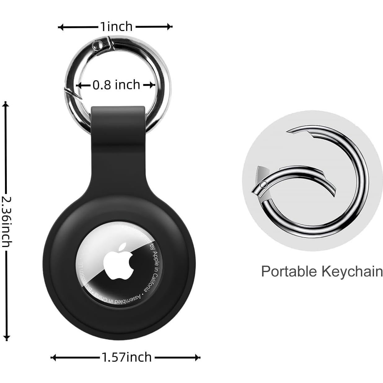 Funda de Silicona para AirTag Vsagier - Antirayaduras, Negro