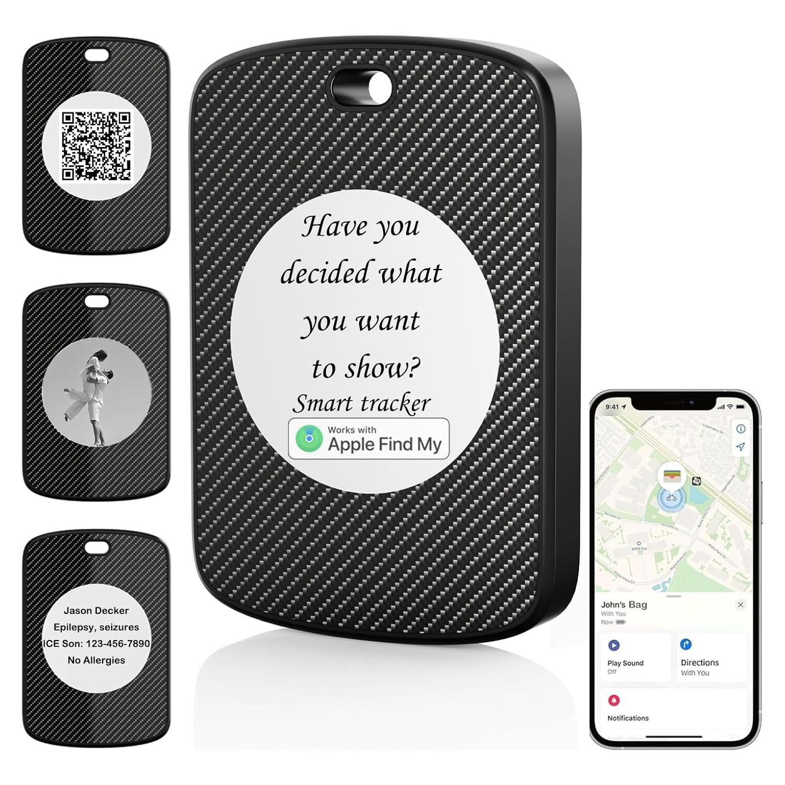 FindXeink Etiqueta Localizadora E-Ink para Apple Find My, Negro