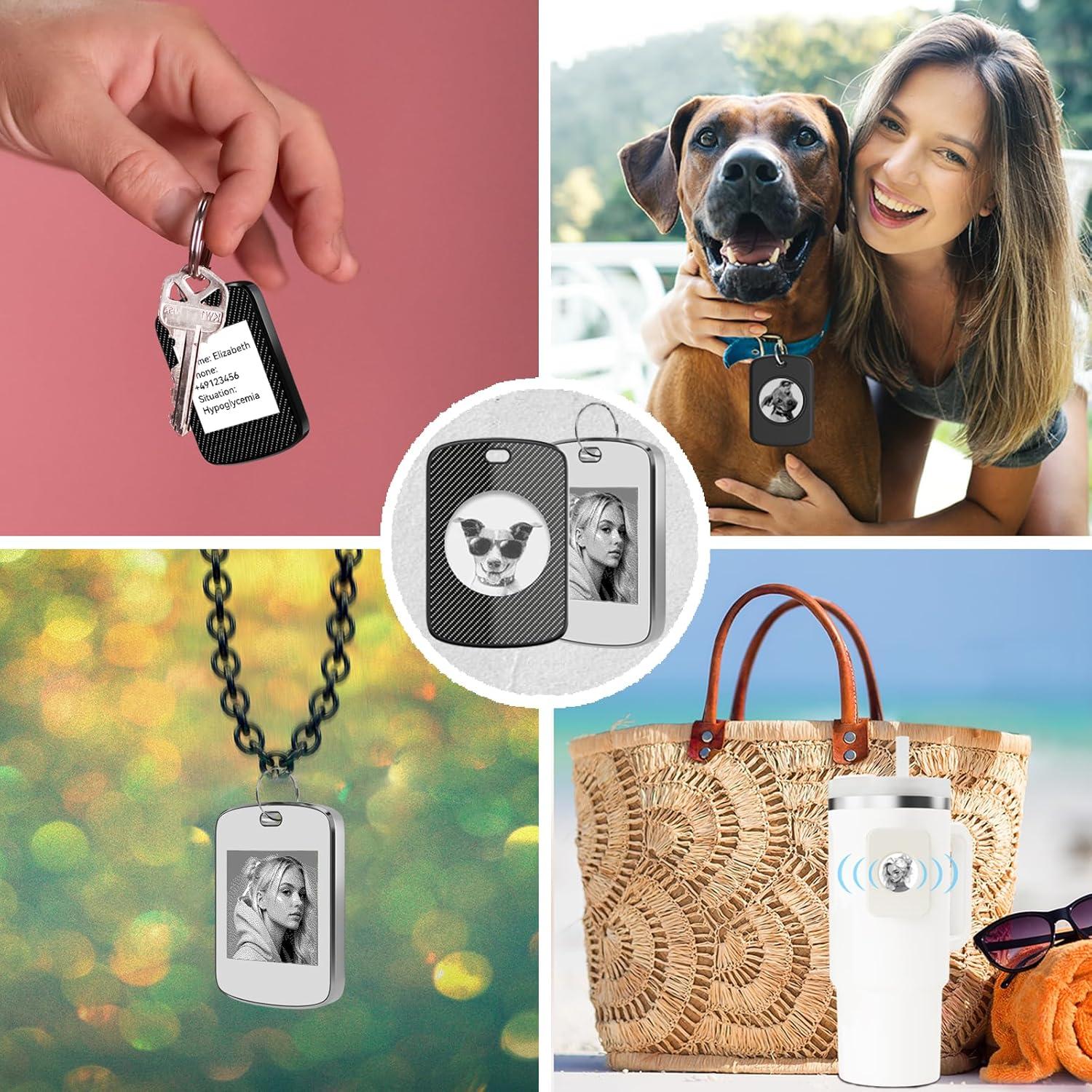 FindXeink Etiqueta Localizadora E-Ink para Apple Find My, Negro