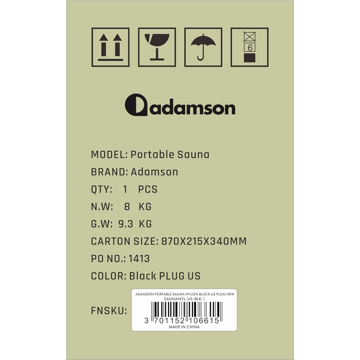 Sauna de Vapor Portátil Adamson 2.6L Silla Control Remoto