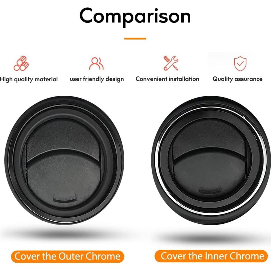 For 2016-2023 Tacoma A/C Vent Ring Inner Cover Air Conditioning Outlet Trim Decoration Toyota Tacoma Accessories 4 Piece Kit -Black