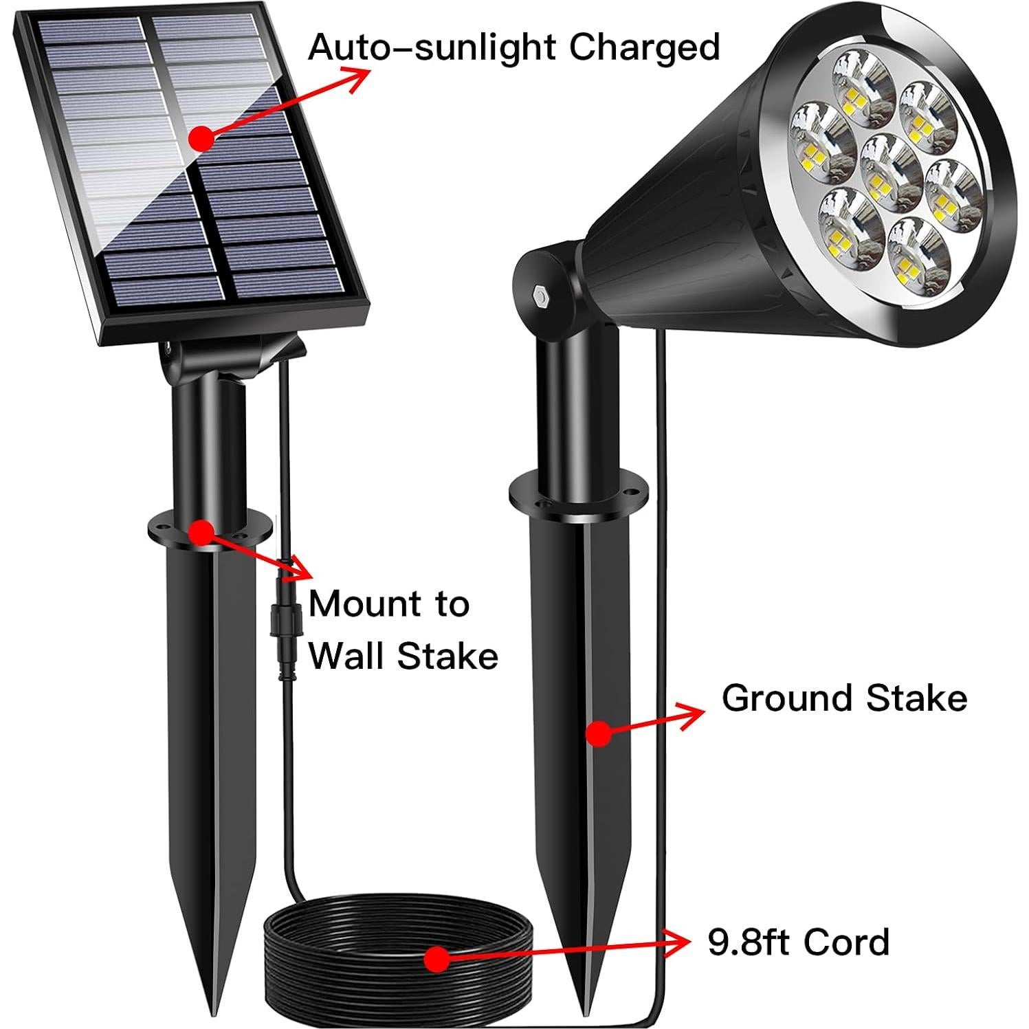 Luces Solares de Spot MEIHONG K1-B para Jardín 2-en-1