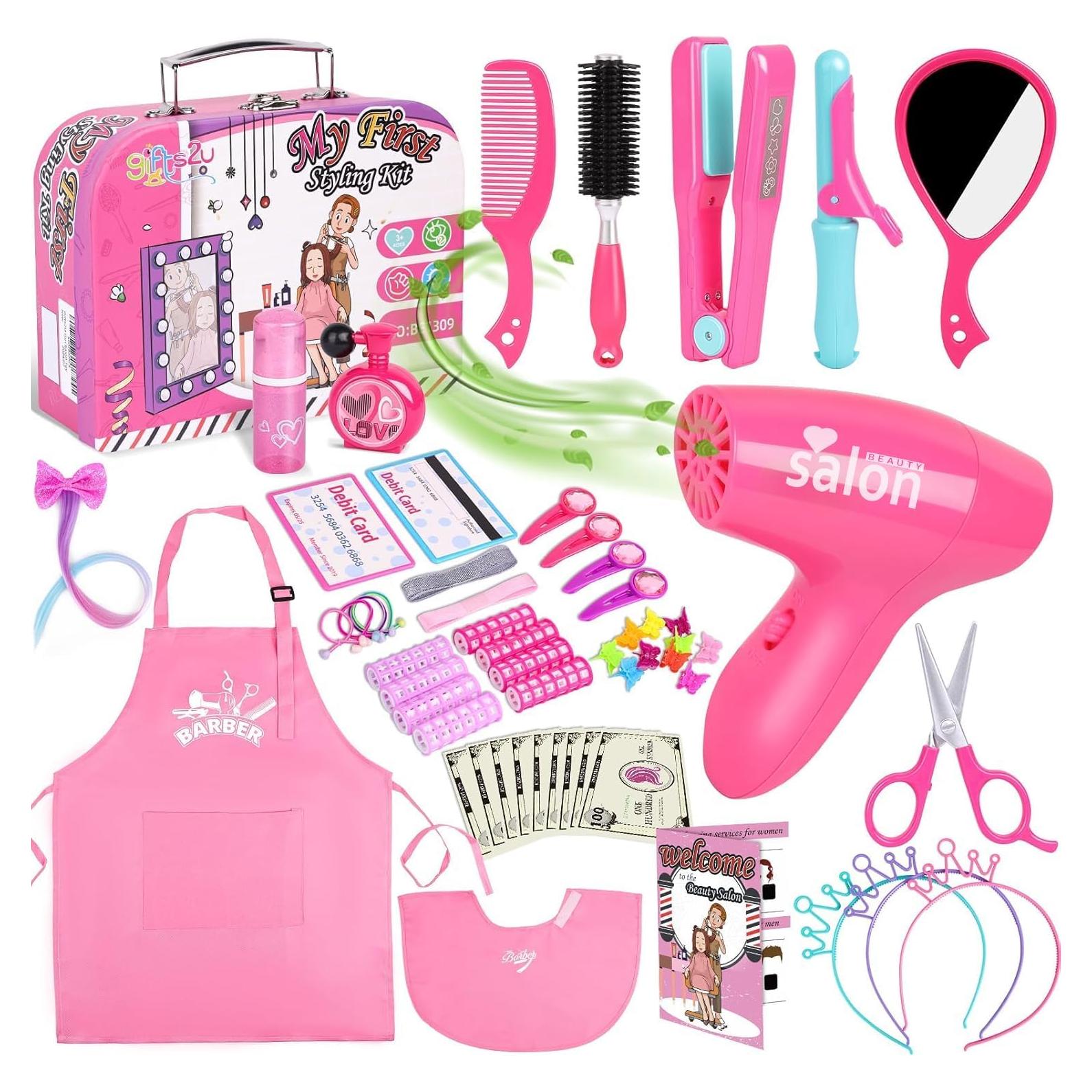 Set de Juguete de Salón de Belleza Gifts2U para Niñas - 58 Accesorios
