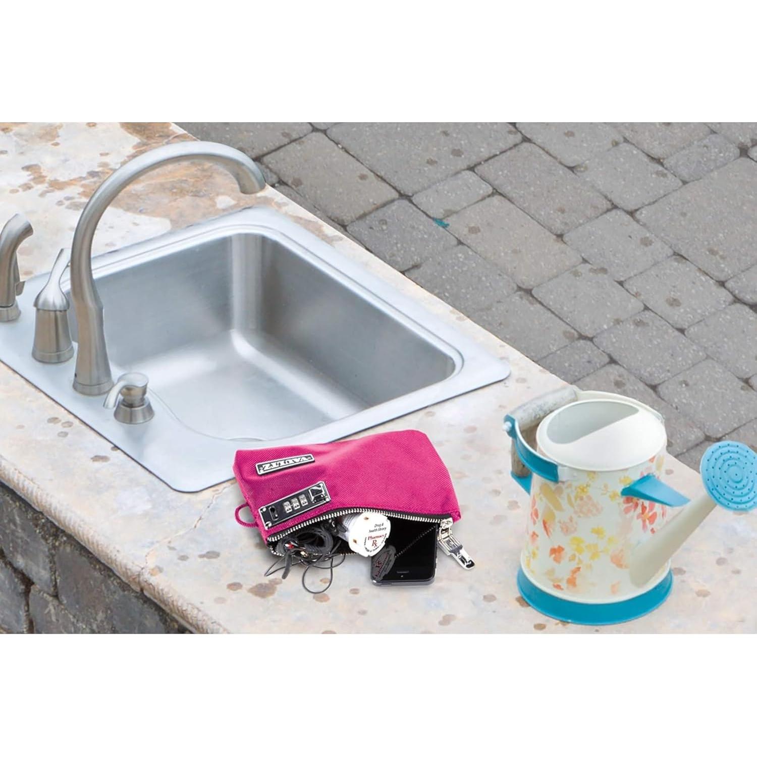 Bolsa de Dinero Vaultz Rosa con Cerradura 17,78 x 25,4 cm