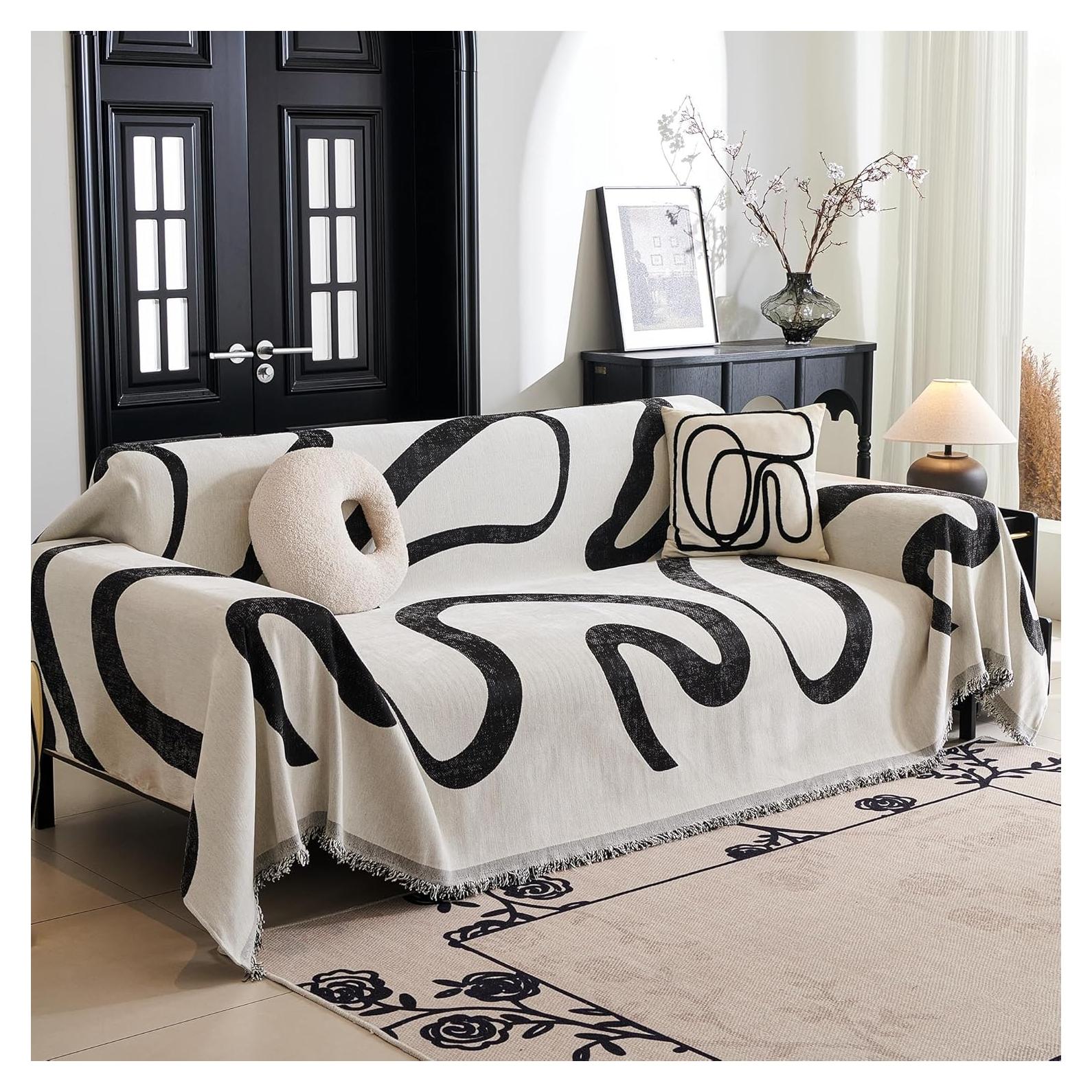 Funda de Sofá MYSKY HOME Chenilla Negra 180x259 cm