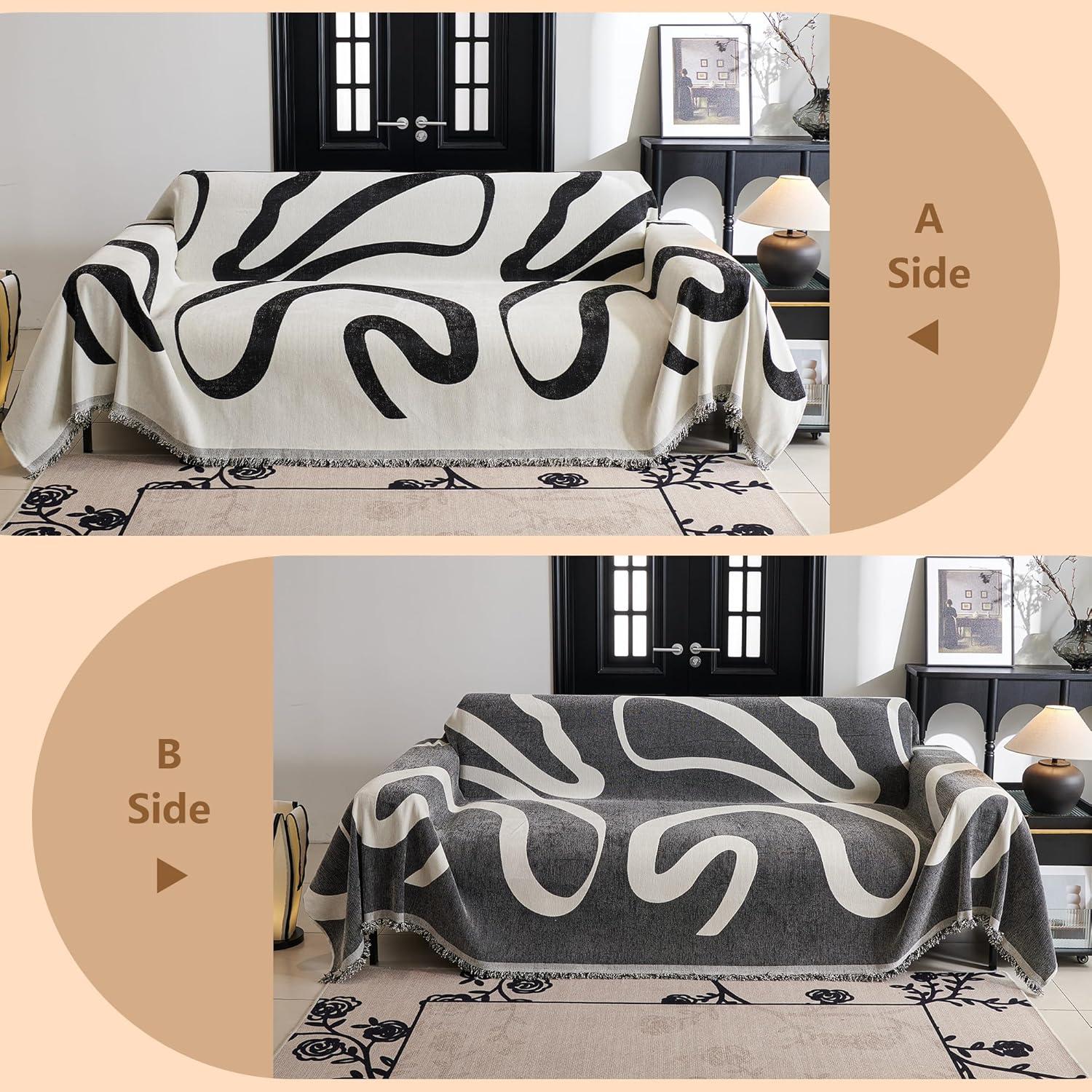 Funda de Sofá MYSKY HOME Chenilla Negra 180x259 cm