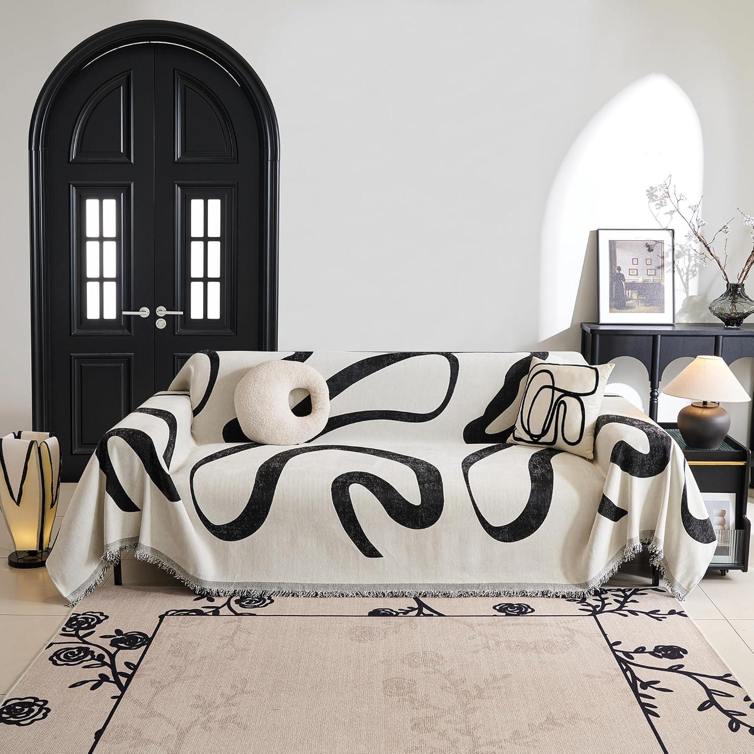 Funda de Sofá MYSKY HOME Chenilla Negra 180x259 cm