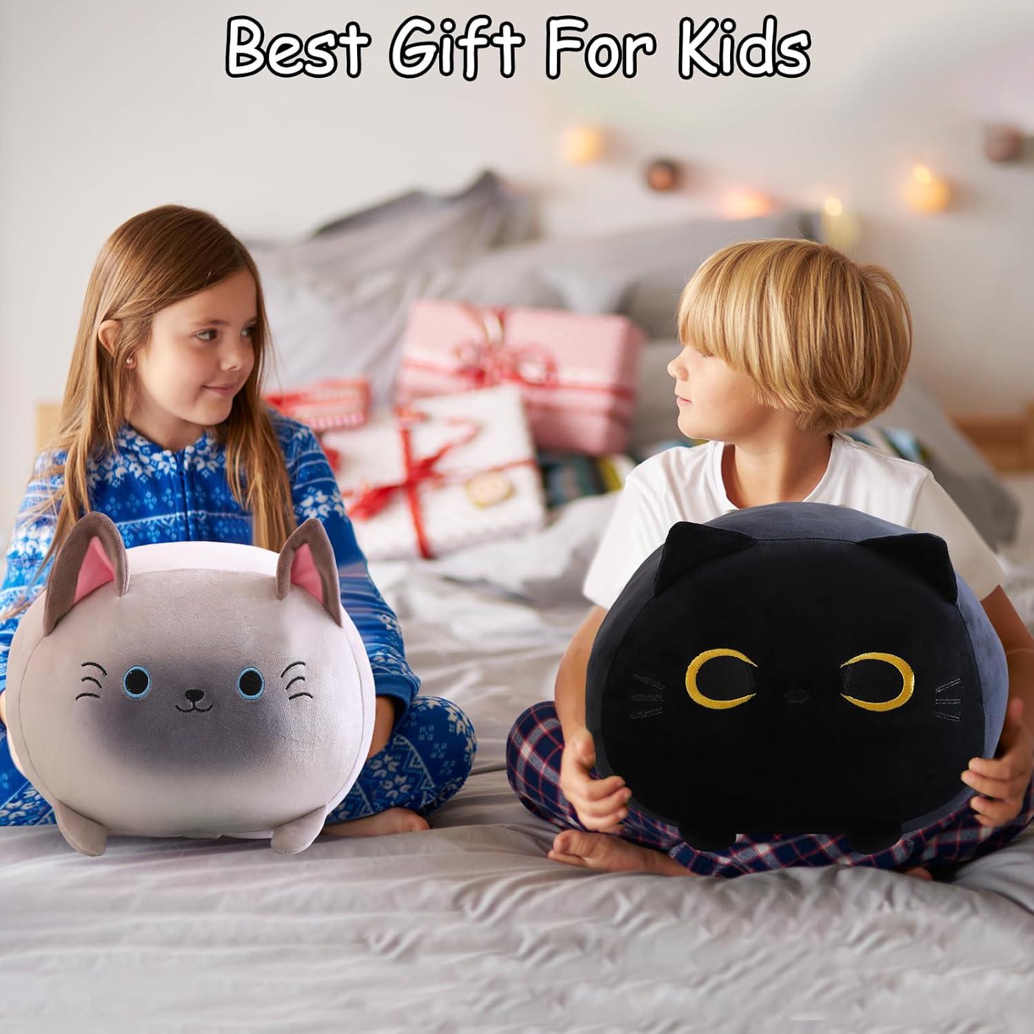 Almohada de Peluche Gato Negro SQEQE con 4 Gatitos 39.9x30x24.9cm