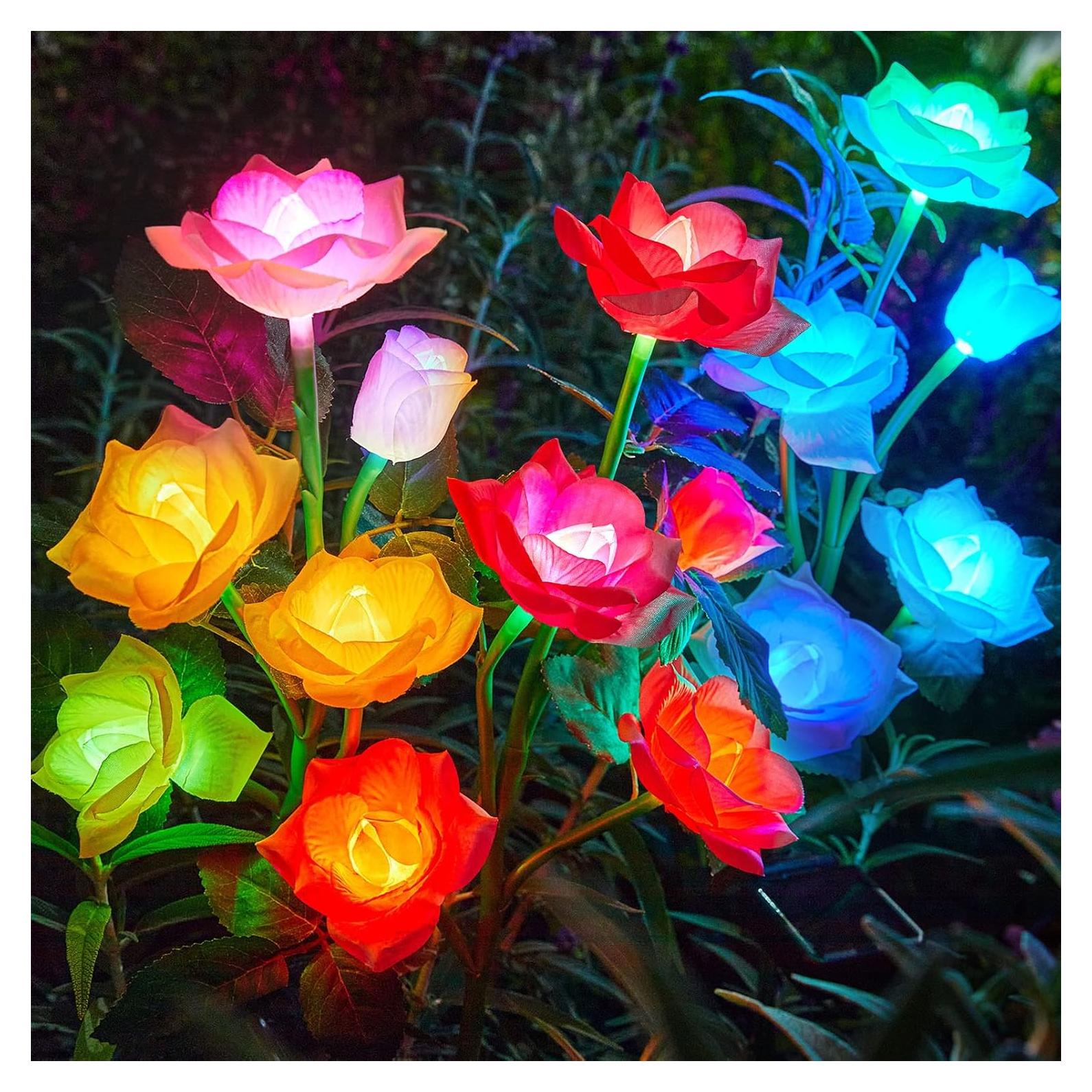 Luces Solares de Jardín RECHOO 3 Flores LED Multicolor