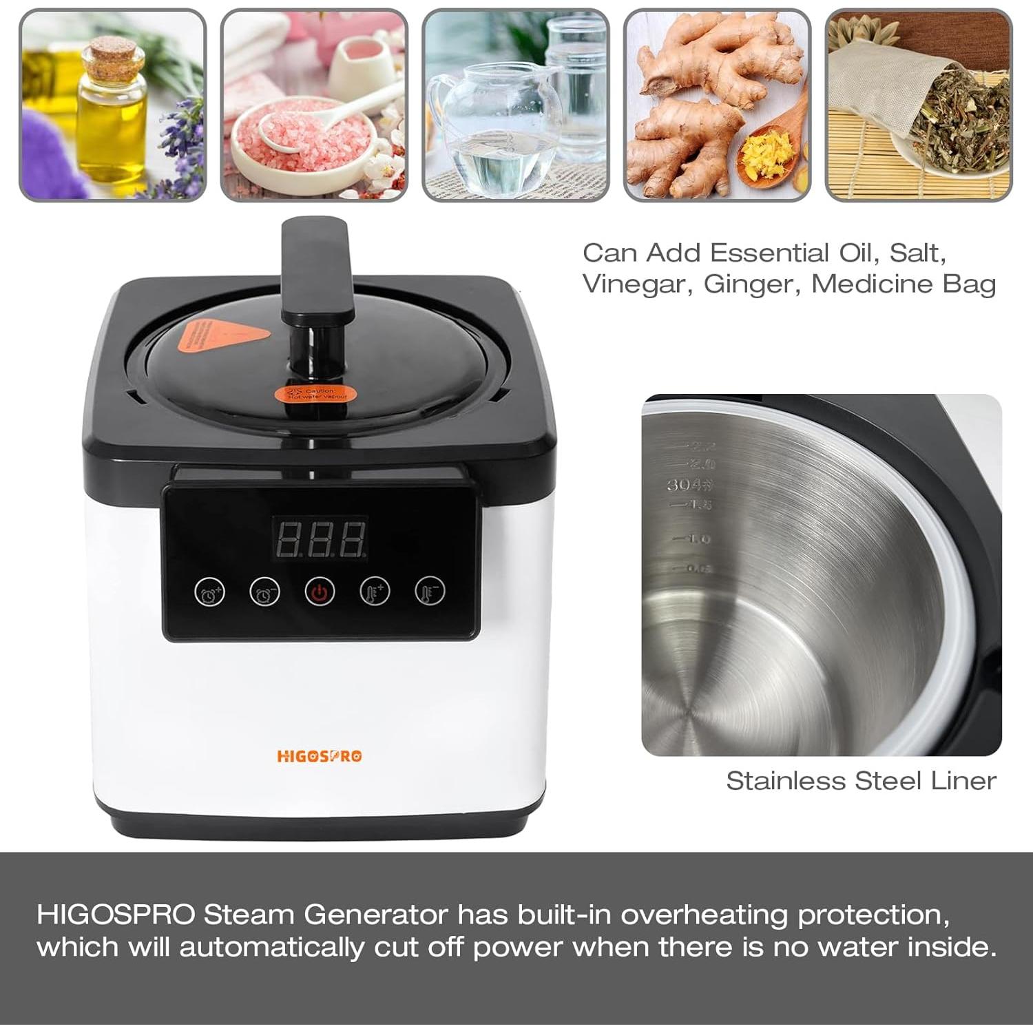 Generador de sauna HIGOSPRO 2.6L 1000W con control remoto