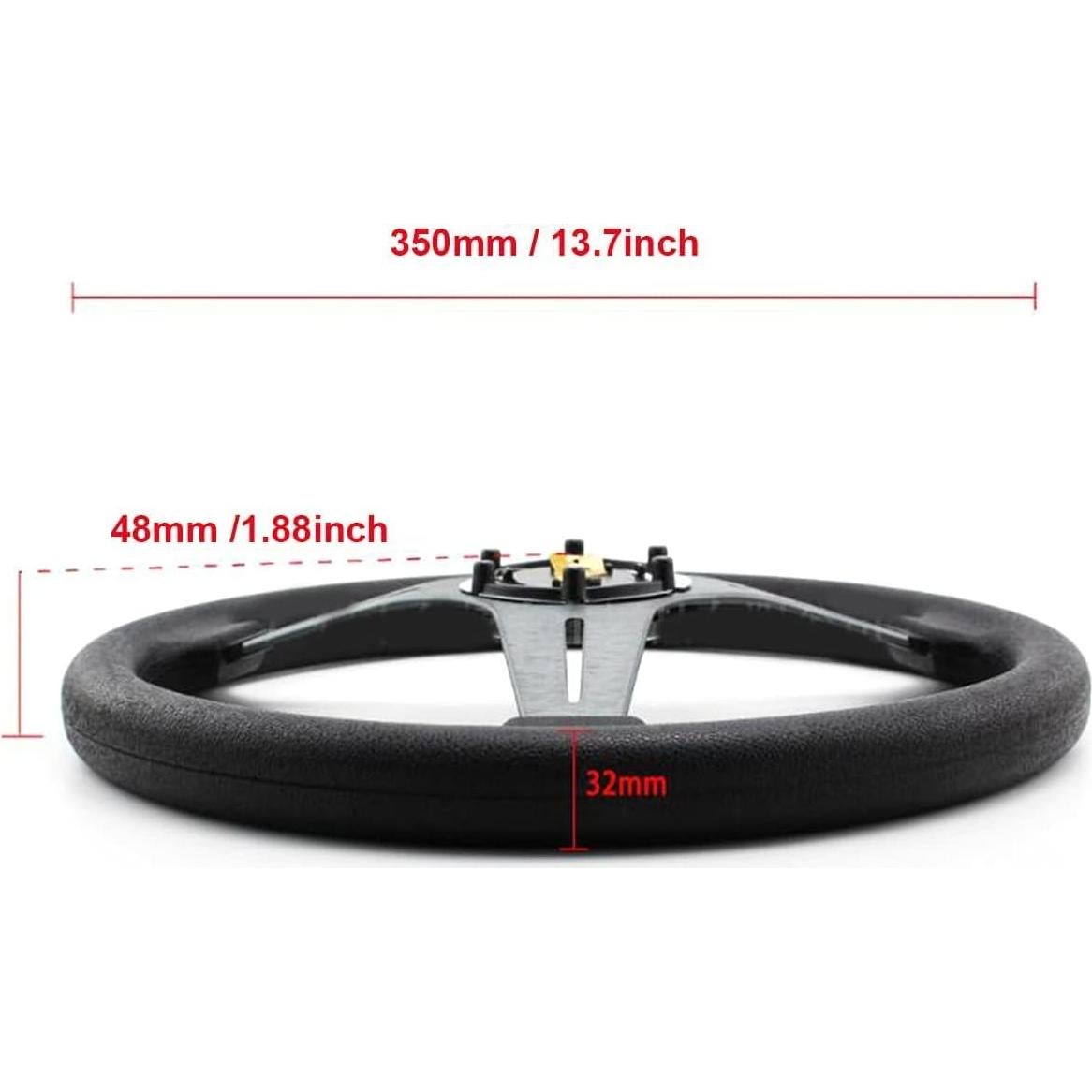 Volante Deportivo YEHICY 350mm Aluminio Negro con Claxon