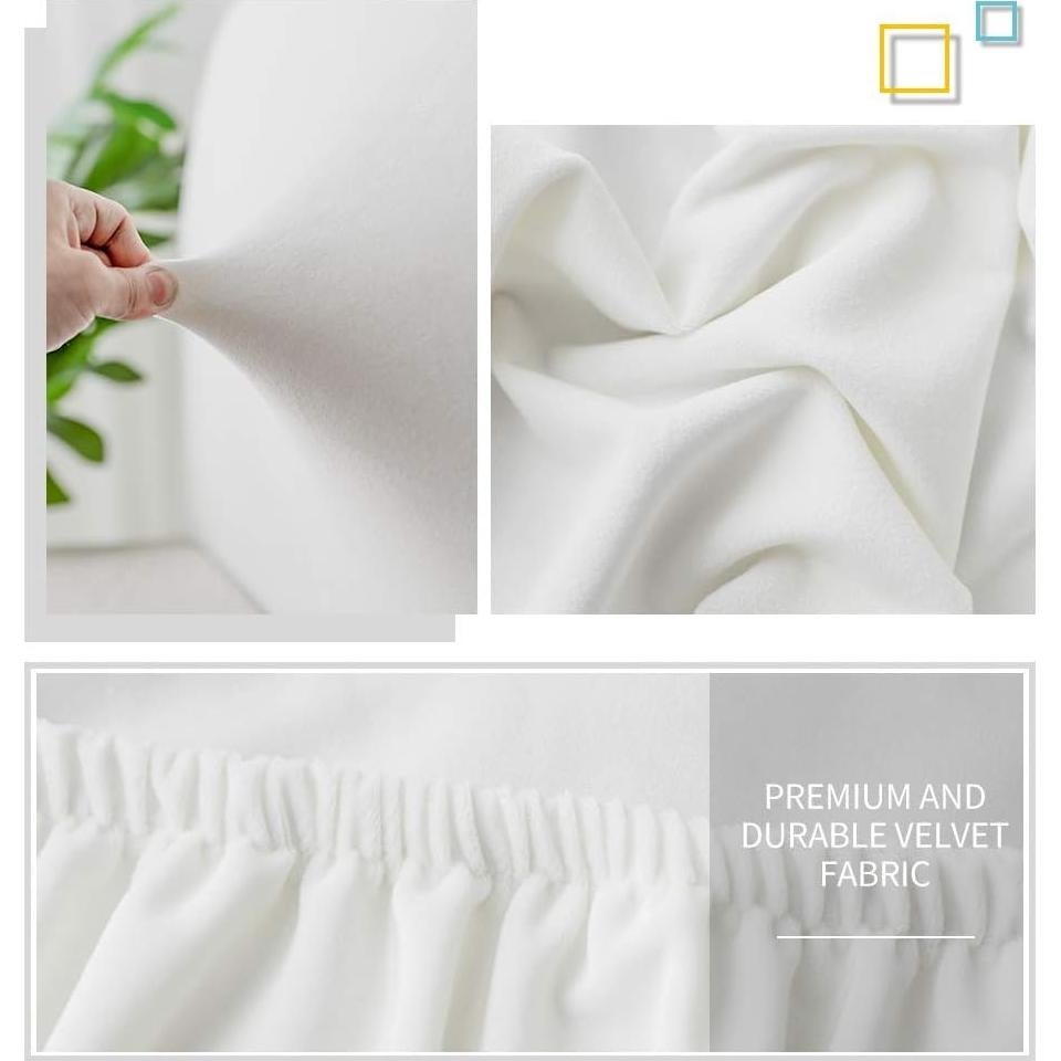 Funda de Cabecera DUJUIKE para Cama Queen, Terciopelo Blanco