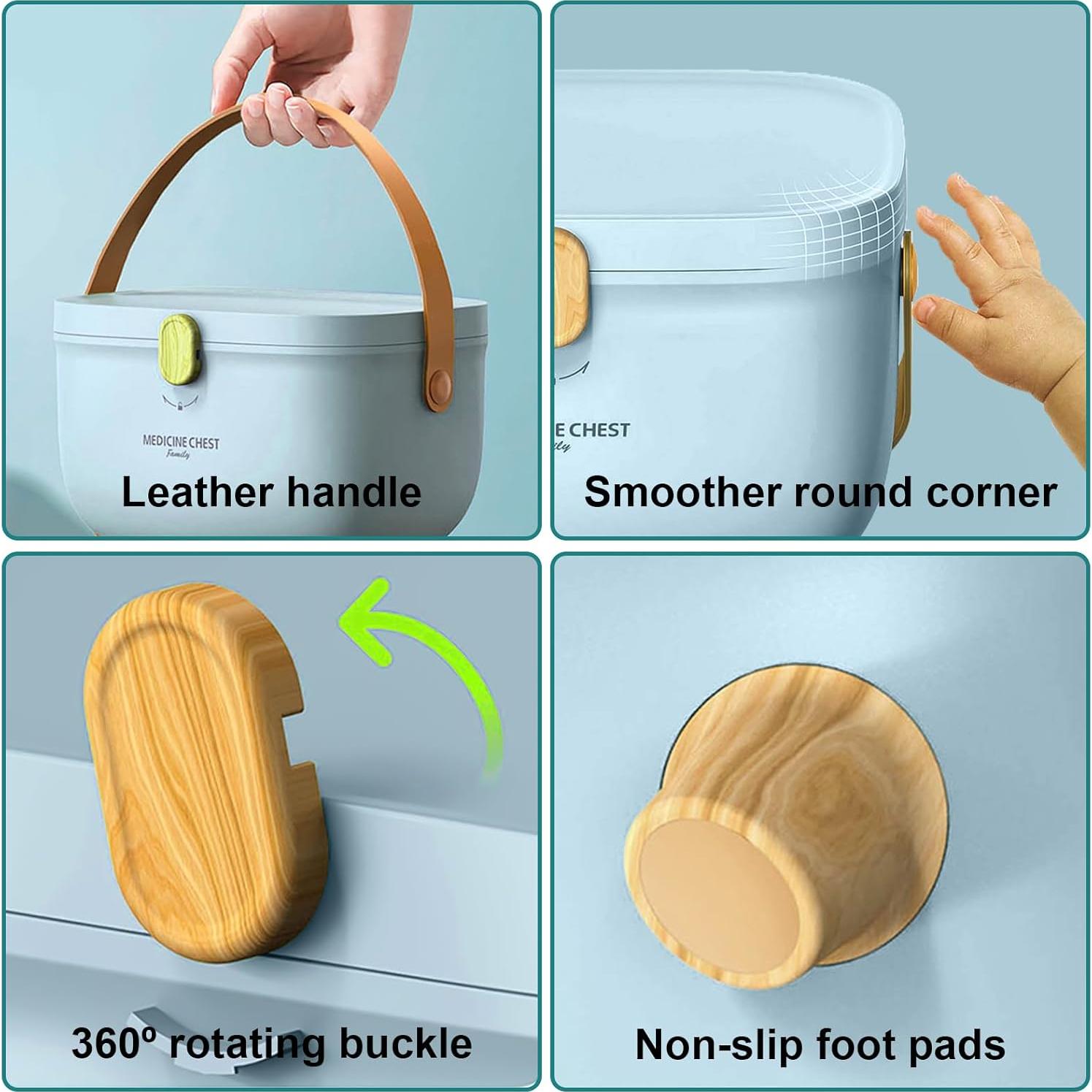 Caja de Medicamentos Glosen Rosa con Cerradura y Bandeja