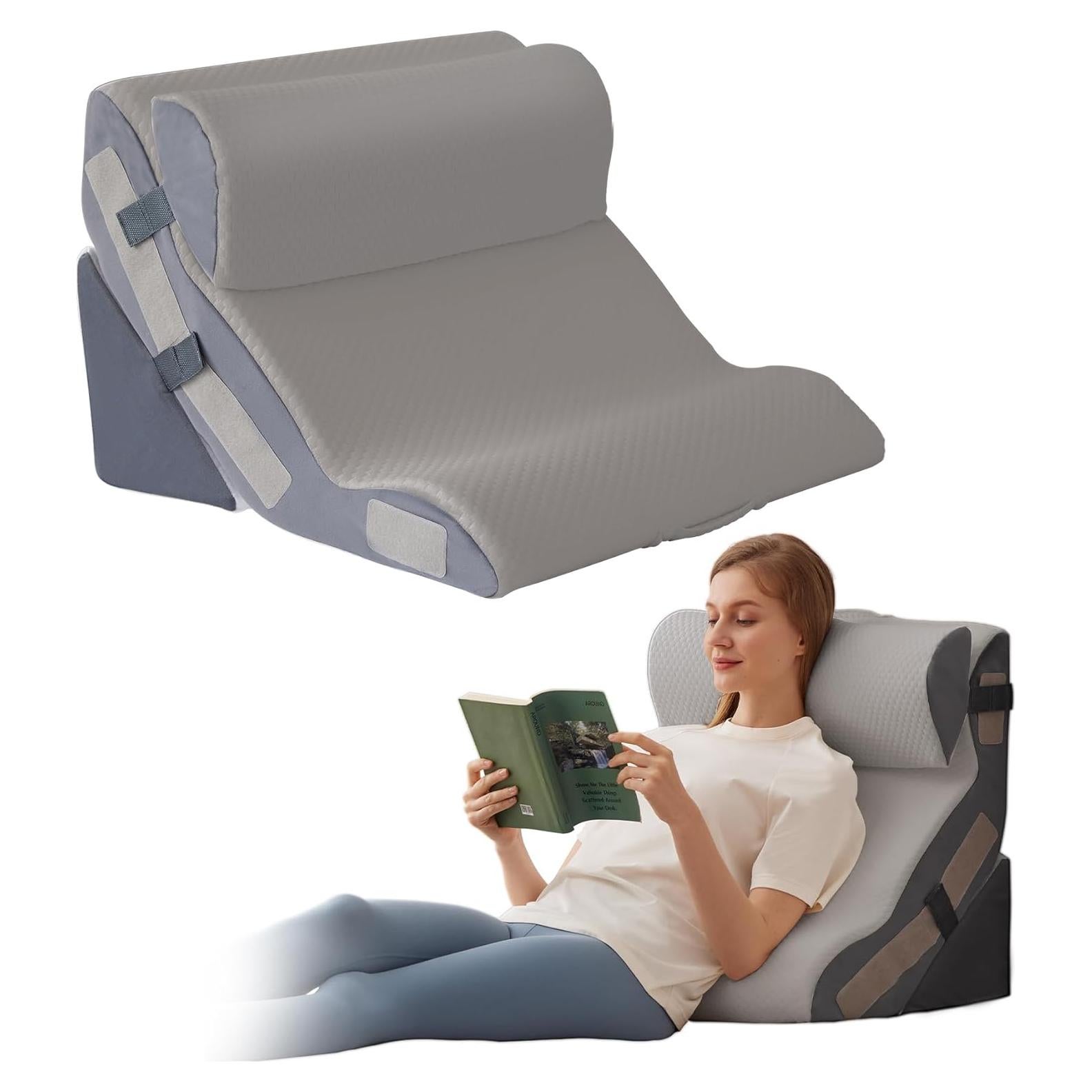 Juego de Almohadas en Cuña Ortopédicas Ahpmeoa 3 Piezas Gris