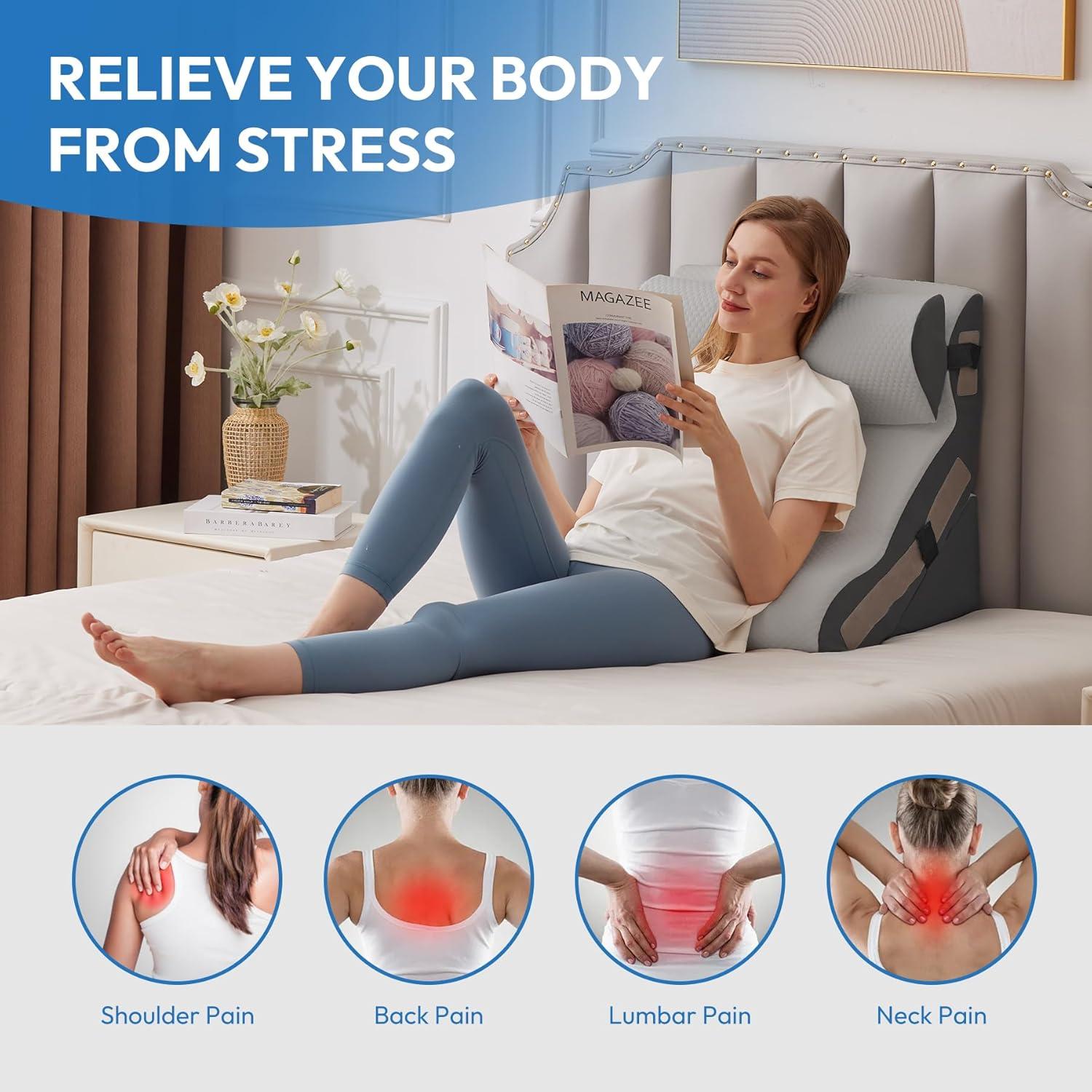 Juego de Almohadas en Cuña Ortopédicas Ahpmeoa 3 Piezas Gris