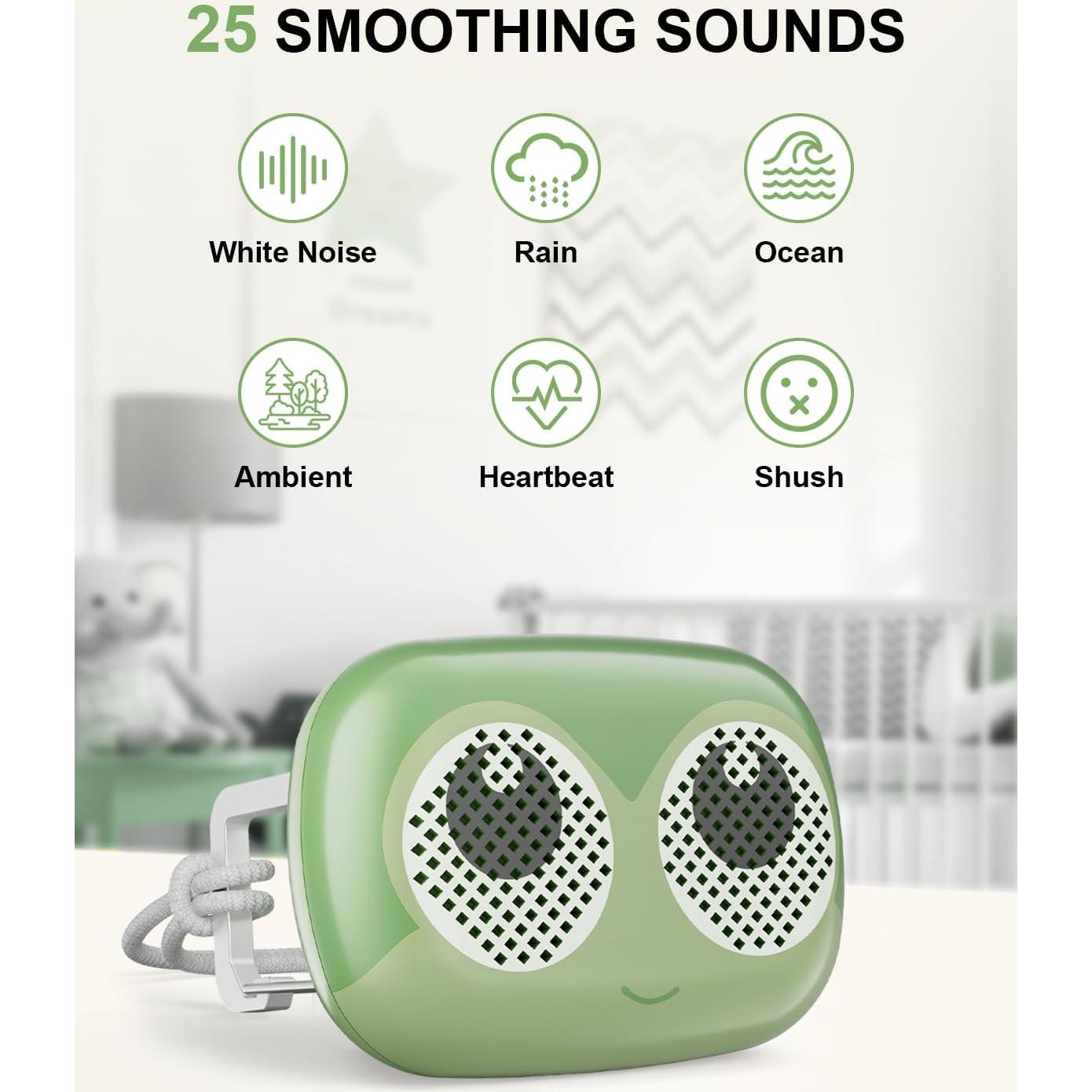 Máquina de Ruido Blanco Nulzun Mini Verde 25 Sonidos Relajantes