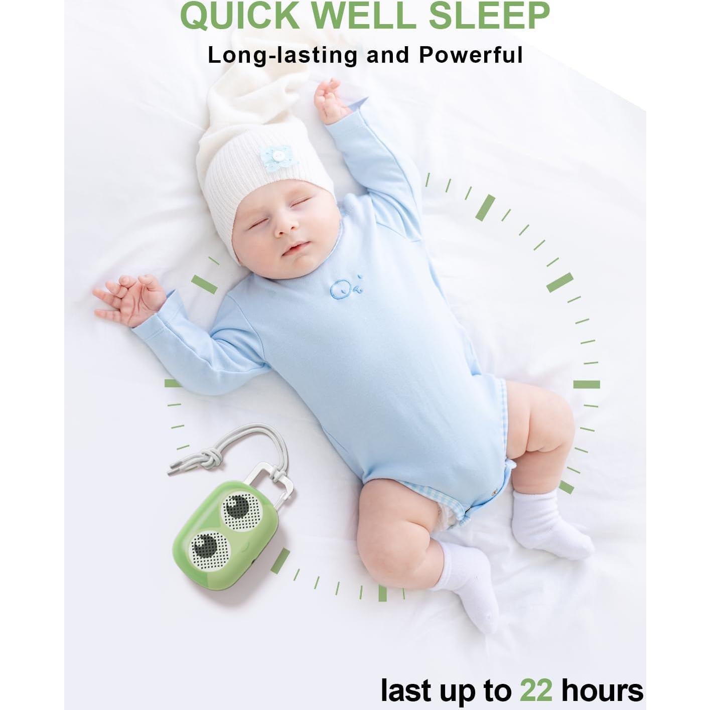 Máquina de Ruido Blanco Nulzun Mini Verde 25 Sonidos Relajantes