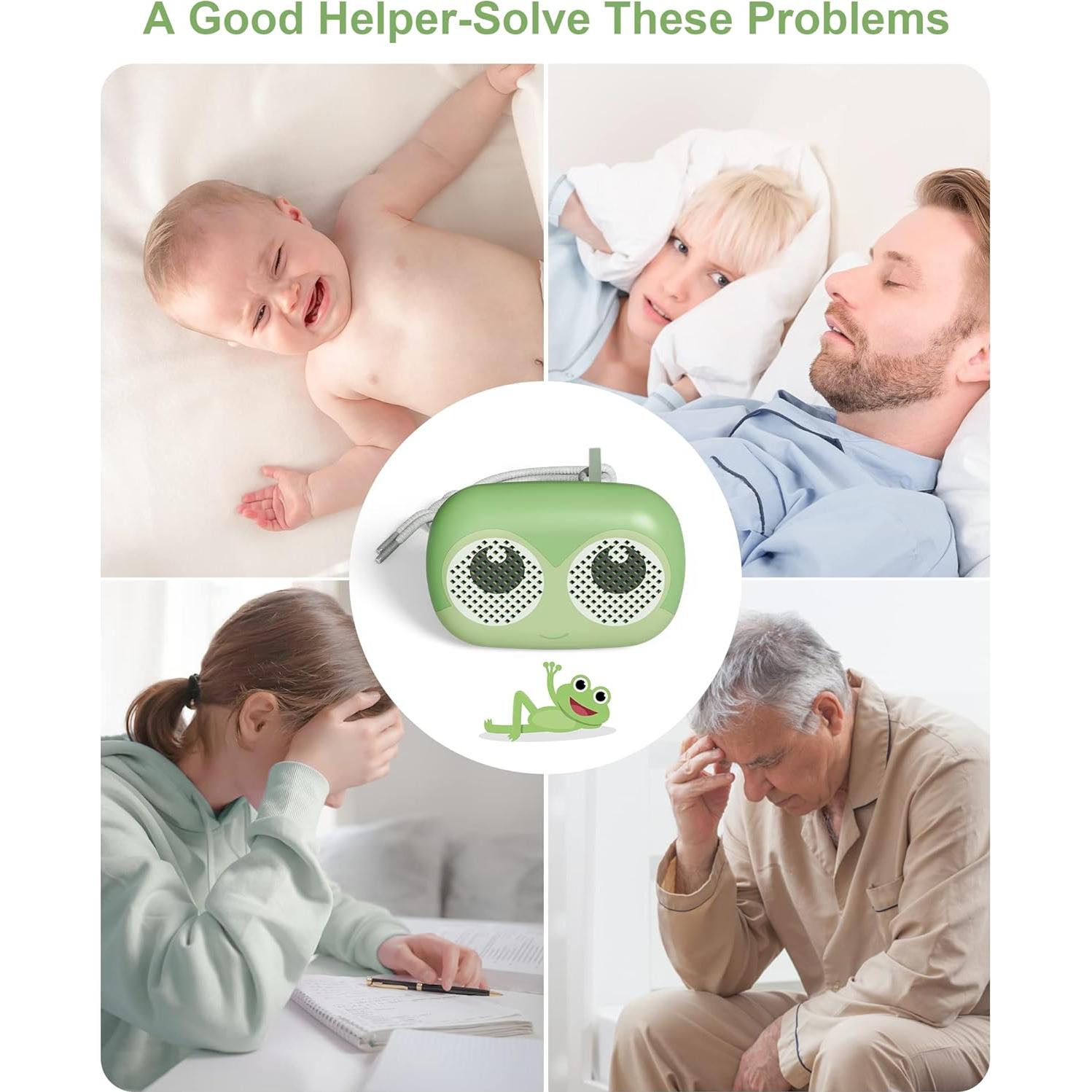 Máquina de Ruido Blanco Nulzun Mini Verde 25 Sonidos Relajantes