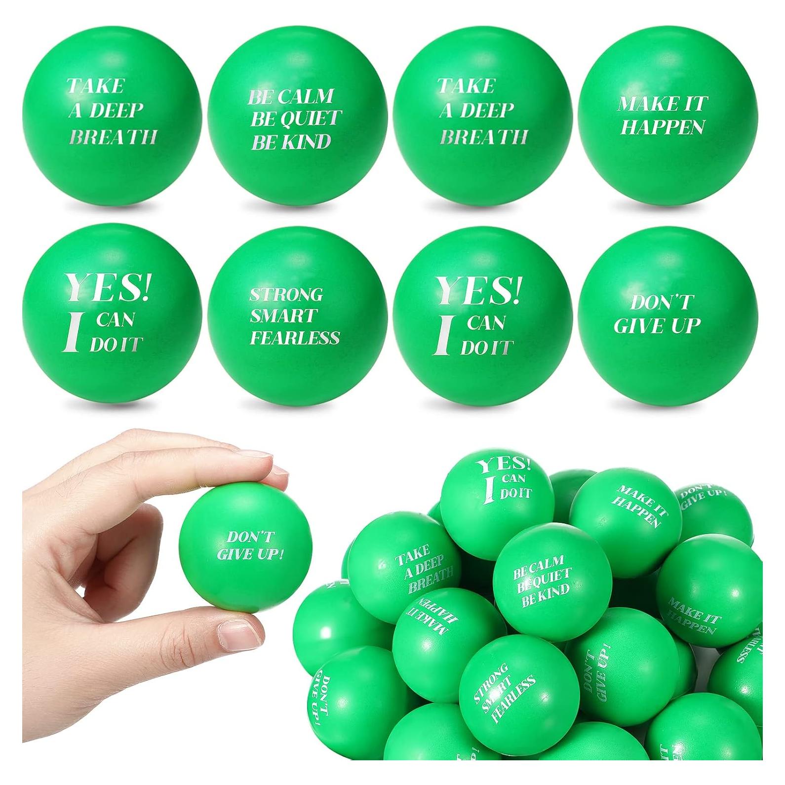 Civaner 60 Pelotas de Estrés Motivacionales Verdes de Espuma