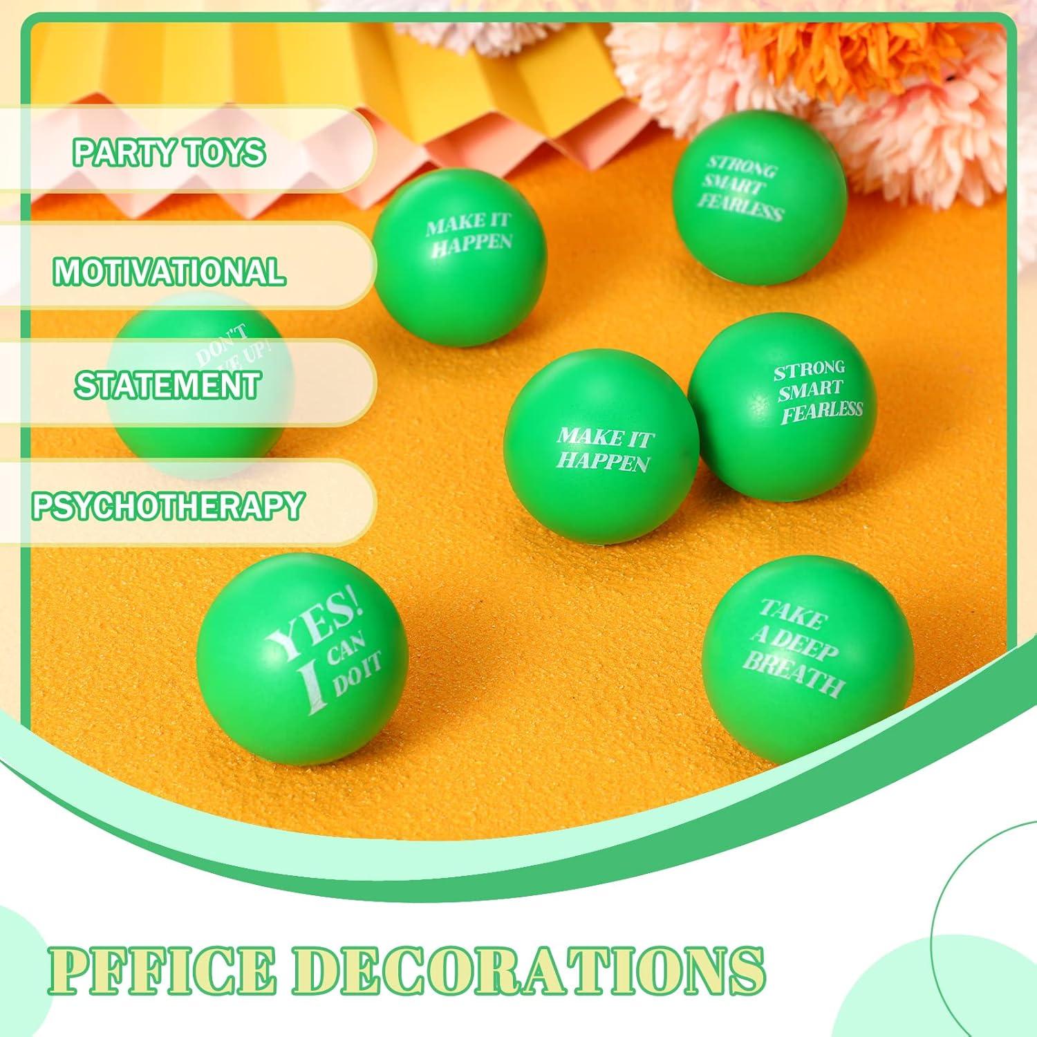 Civaner 60 Pelotas de Estrés Motivacionales Verdes de Espuma