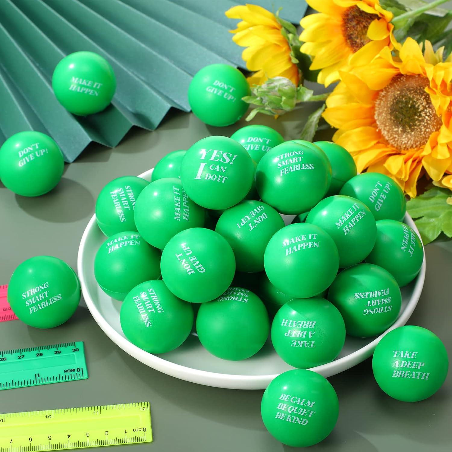 Civaner 60 Pelotas de Estrés Motivacionales Verdes de Espuma