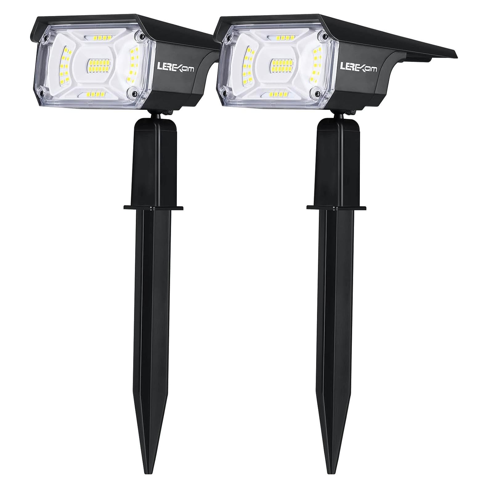 Focos Solares LEREKAM 40 LEDs IP65 2 Paquete Luz Jardín