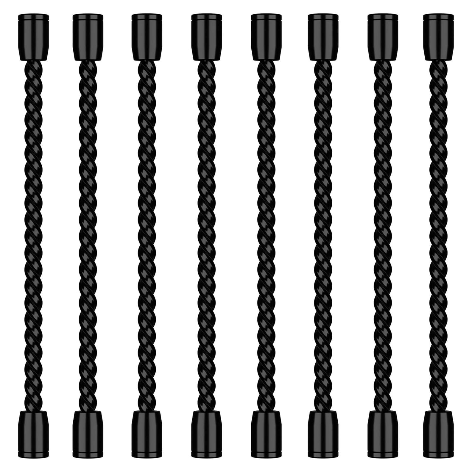 8 Sujetadores de Cable de Silicona HTHOOOOOME 10.16 cm Negro