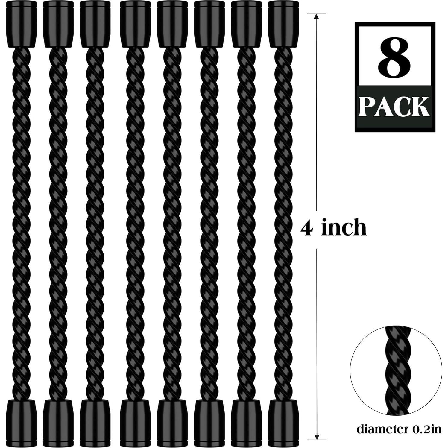 8 Sujetadores de Cable de Silicona HTHOOOOOME 10.16 cm Negro