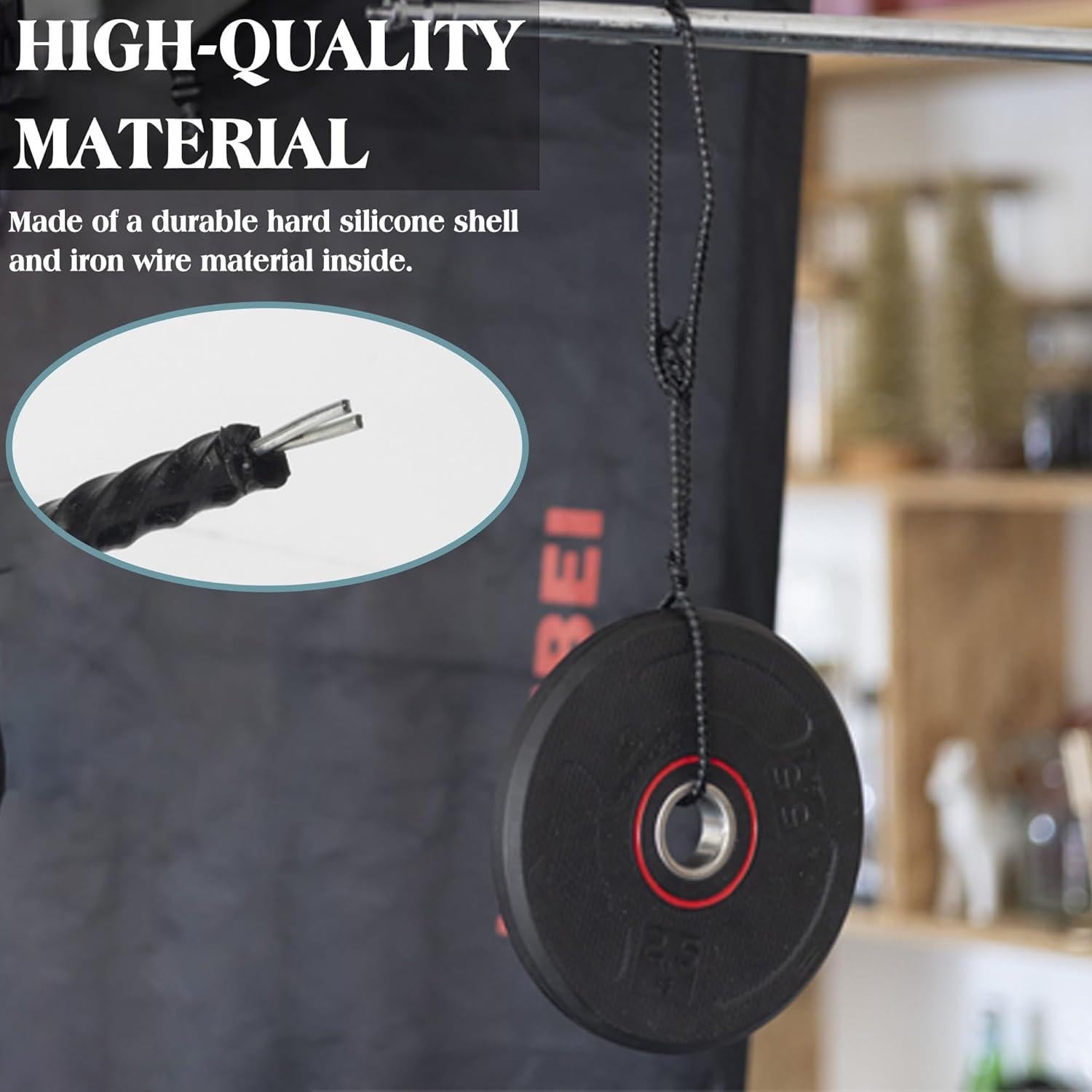 8 Sujetadores de Cable de Silicona HTHOOOOOME 10.16 cm Negro