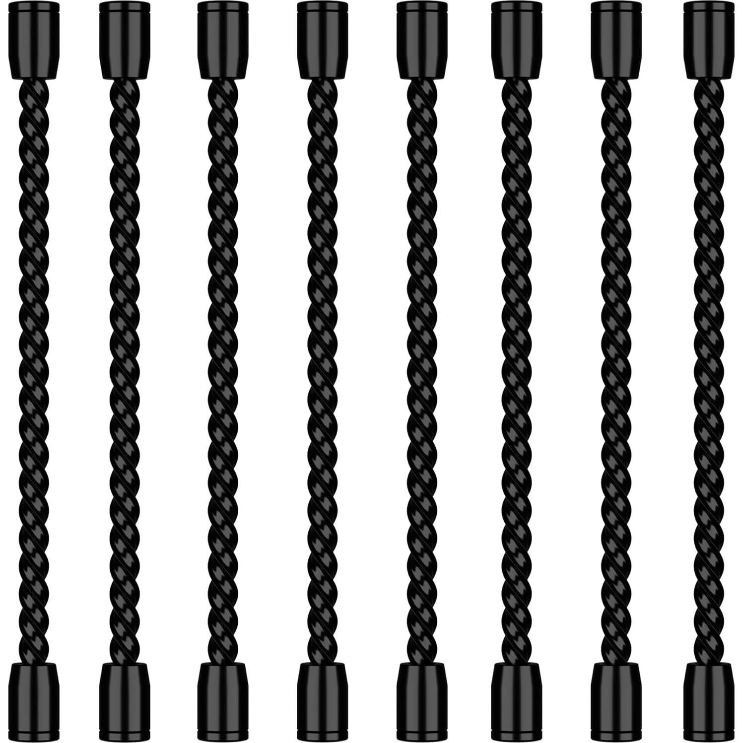 8 Sujetadores de Cable de Silicona HTHOOOOOME 10.16 cm Negro