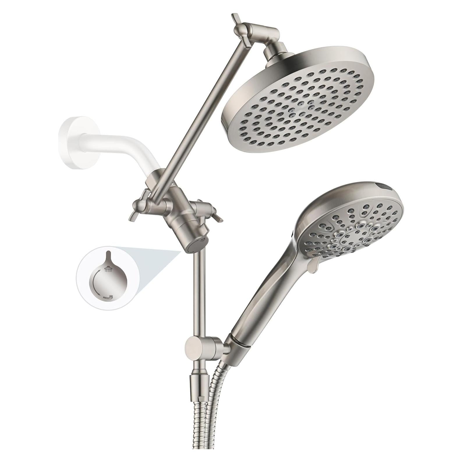 Cabezal de Ducha de Lluvia DUCHAS BRILLANTES 9 Modos Níquel