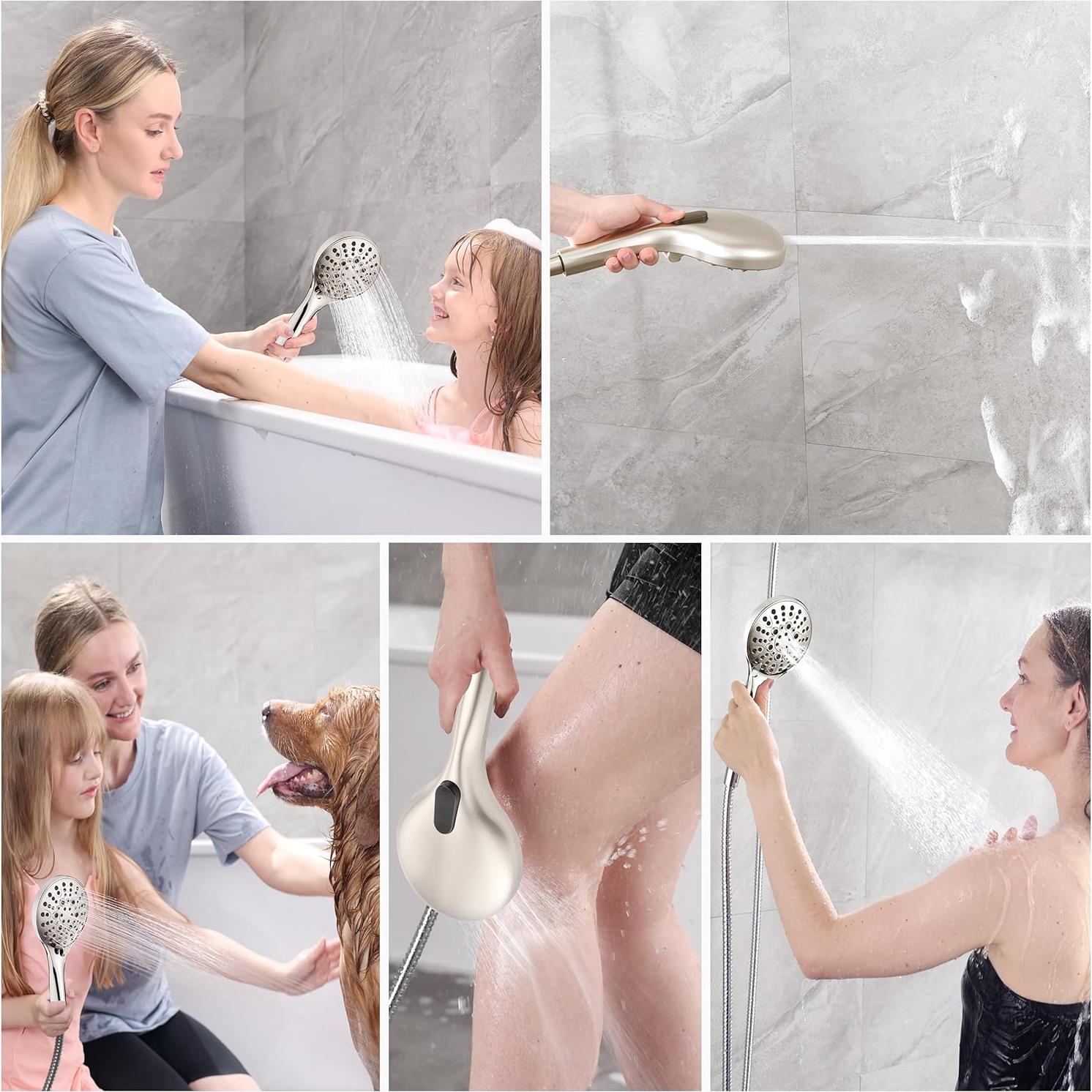 Cabezal de Ducha de Lluvia DUCHAS BRILLANTES 9 Modos Níquel