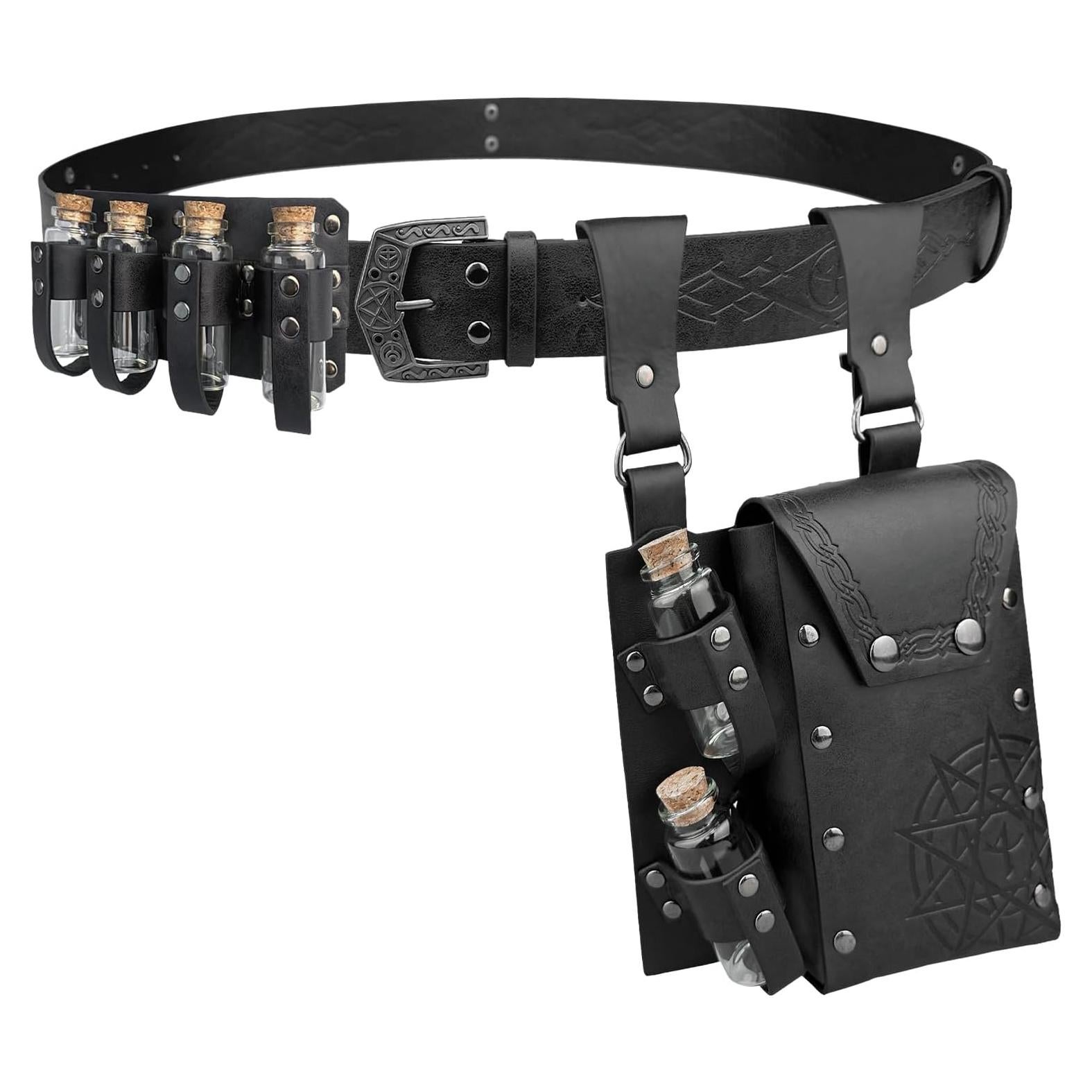 Combo Cinturón Alquimia EpicCos + Bolsa Botellas Negra