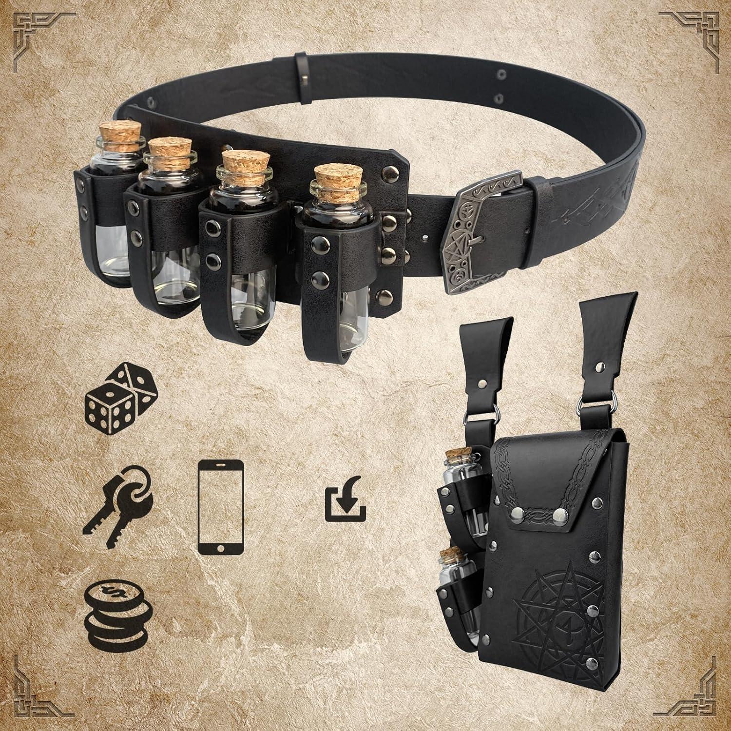 Combo Cinturón Alquimia EpicCos + Bolsa Botellas Negra