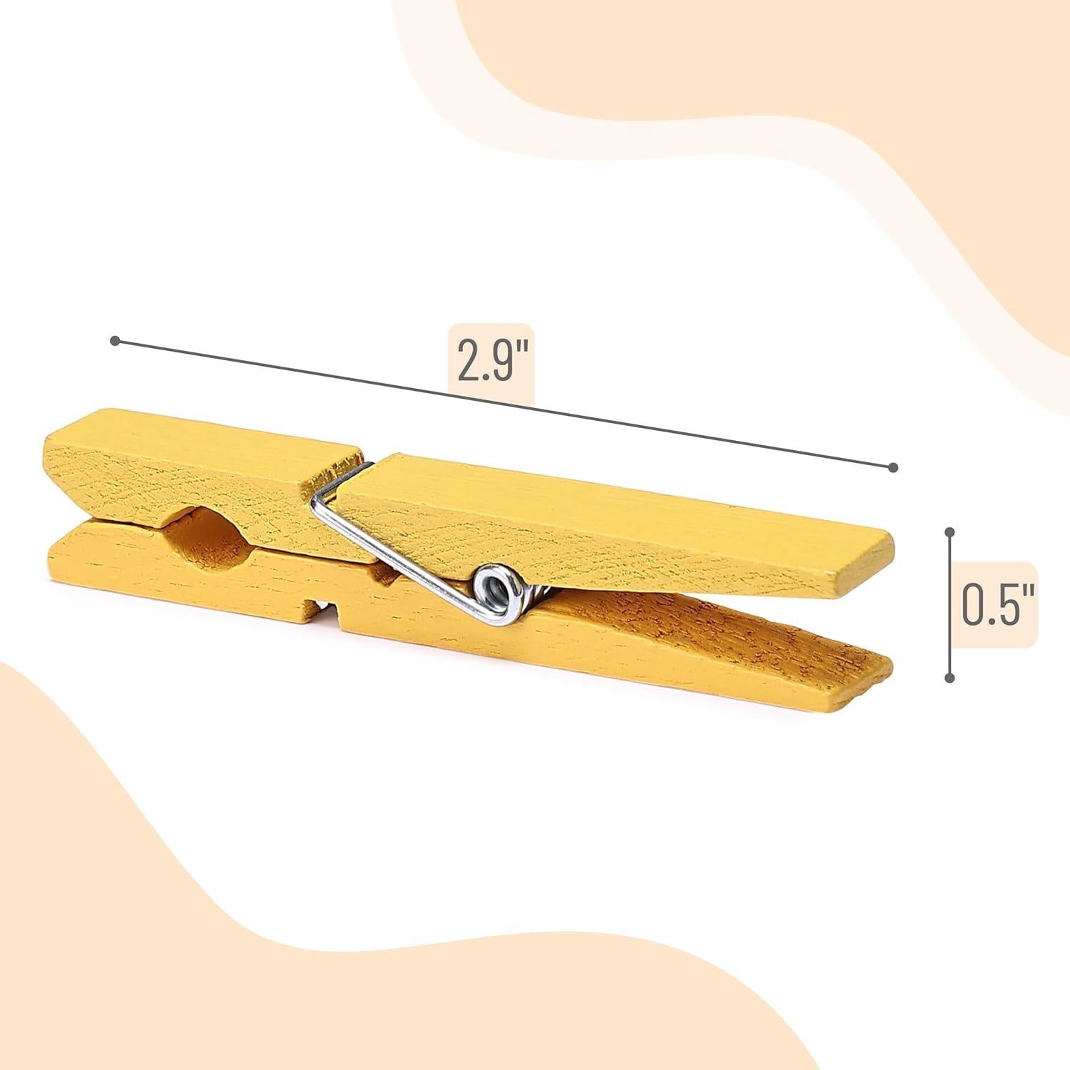 Pinzas de Ropa de Madera Mr. Pen 50 Pcs 7.4 cm Colores Variados