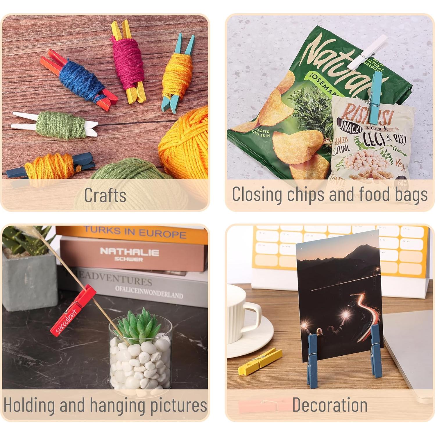 Pinzas de Ropa de Madera Mr. Pen 50 Pcs 7.4 cm Colores Variados