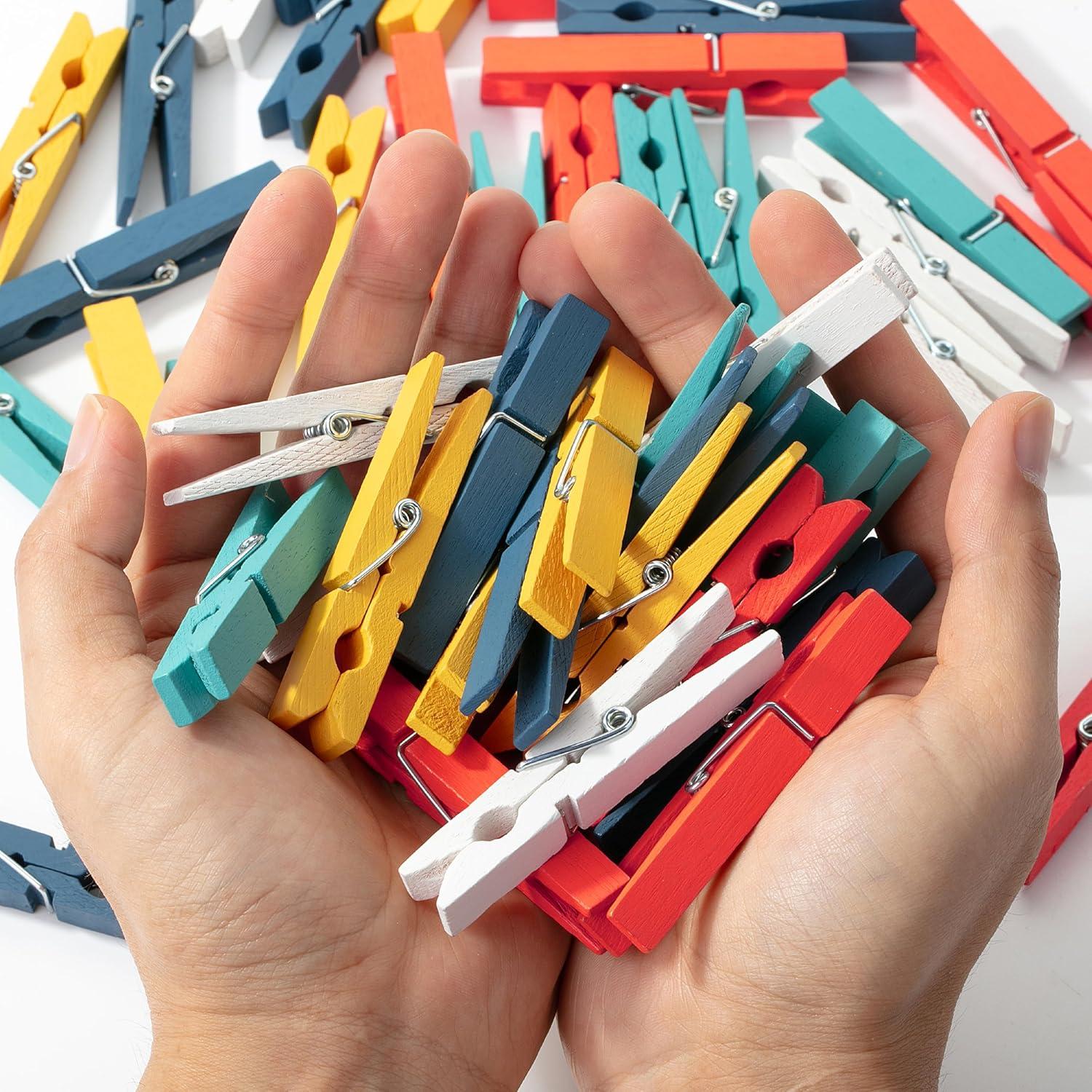 Pinzas de Ropa de Madera Mr. Pen 50 Pcs 7.4 cm Colores Variados