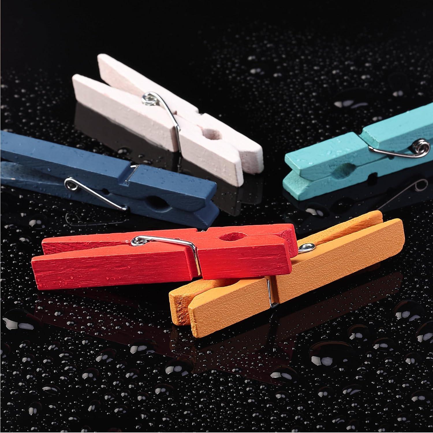 Pinzas de Ropa de Madera Mr. Pen 50 Pcs 7.4 cm Colores Variados