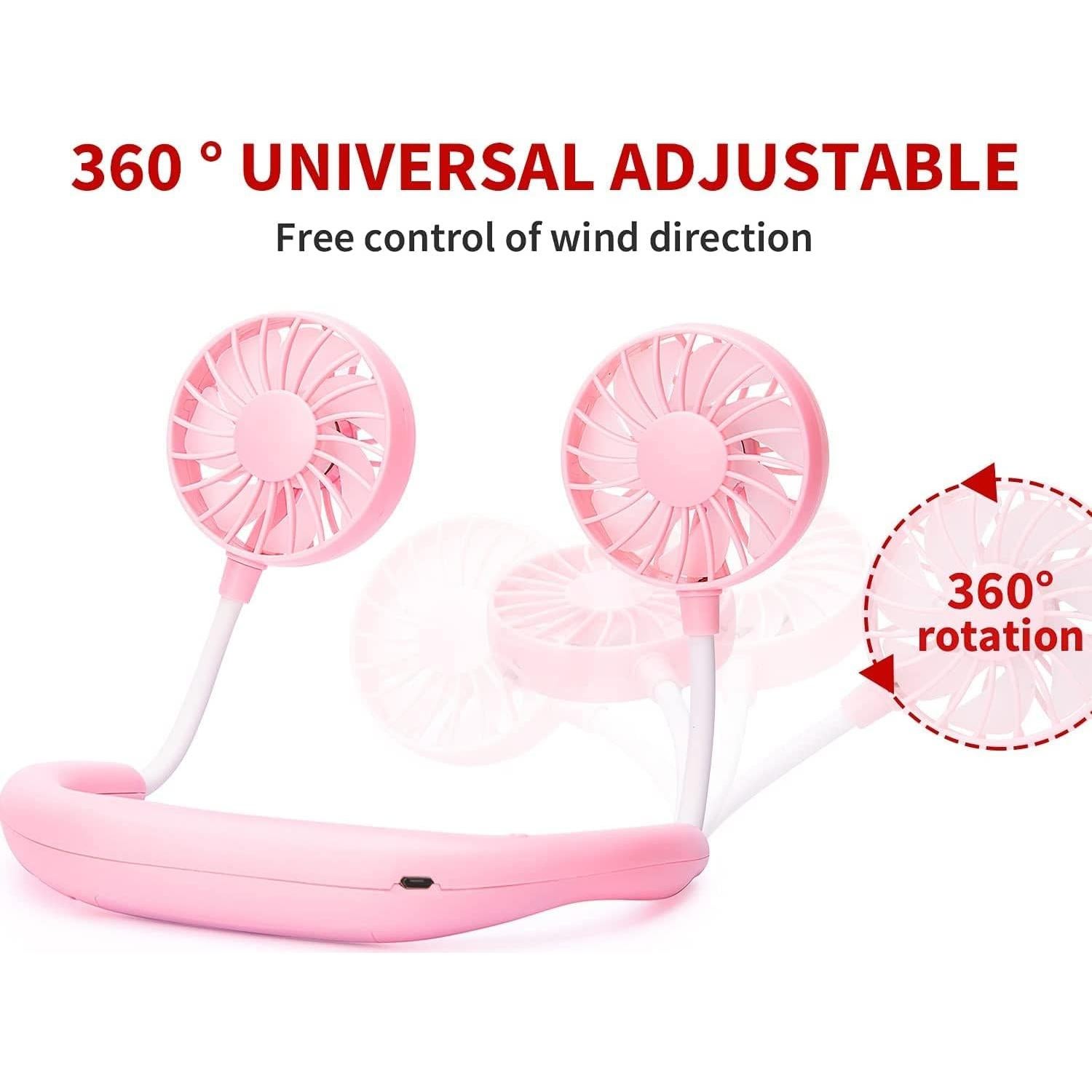 Ventilador de Cuello Portátil JUANANIUG Recargable 3 Velocidades