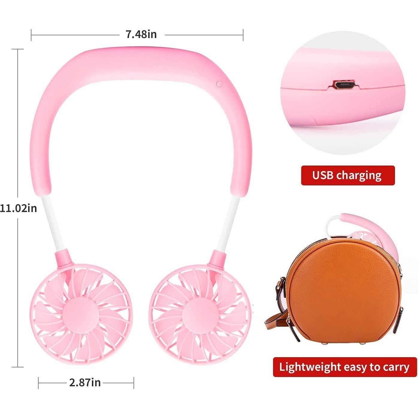 Ventilador de Cuello Portátil JUANANIUG Recargable 3 Velocidades