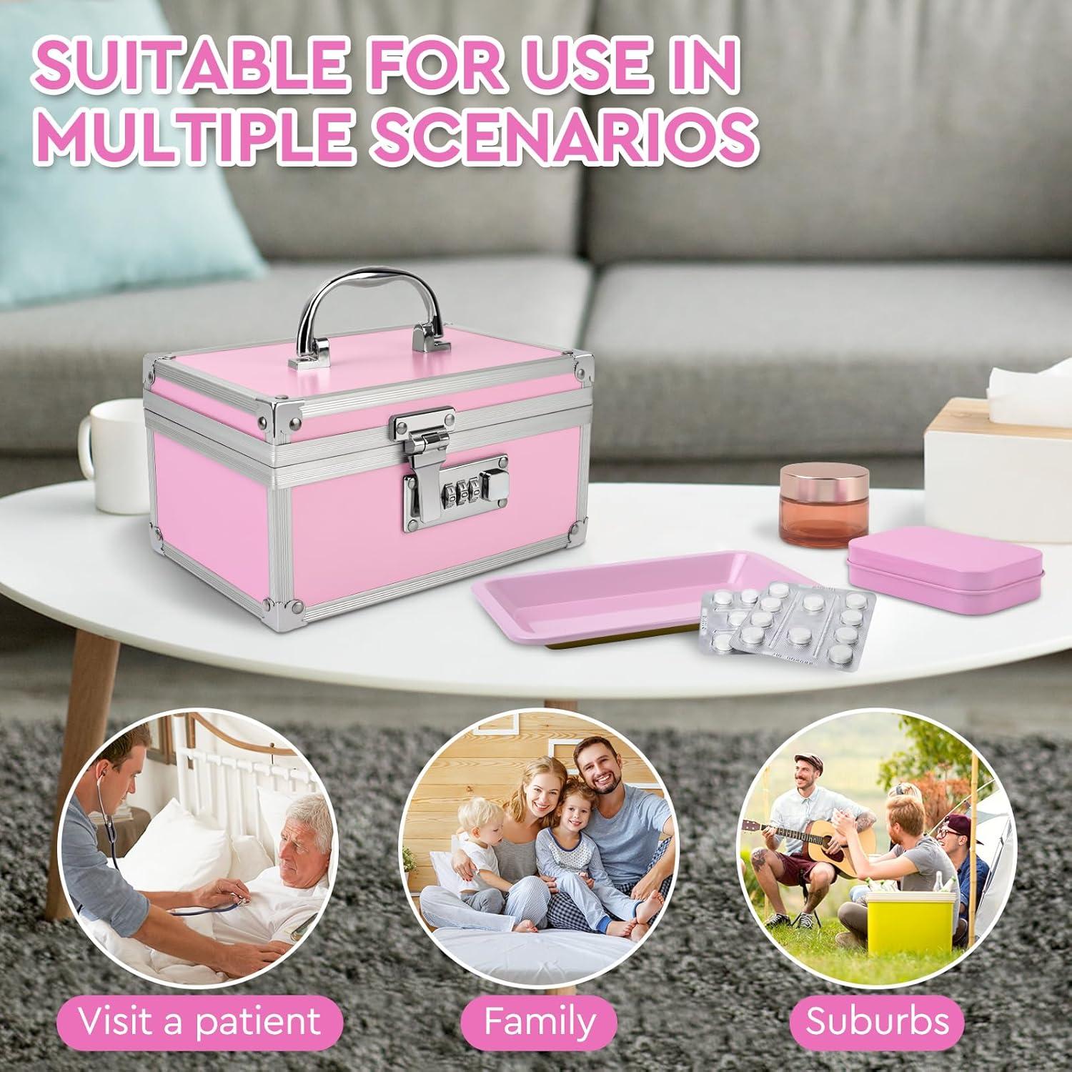 Caja de Seguridad Gosstek Rosa con 6 Accesorios y Candado