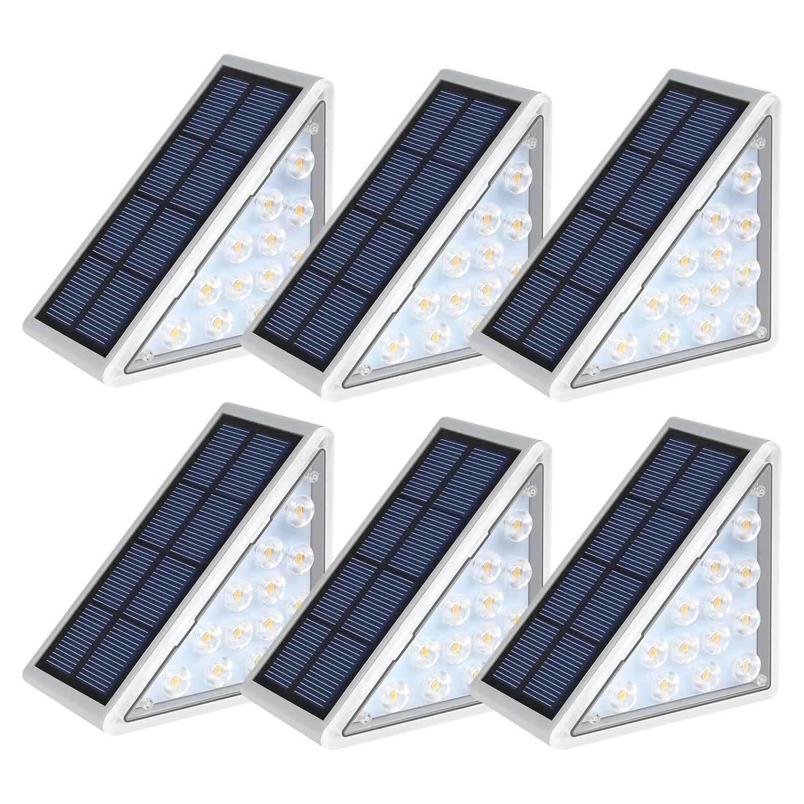 Luces de Escalera LED Solares AUDLES 6 Paquete IP65
