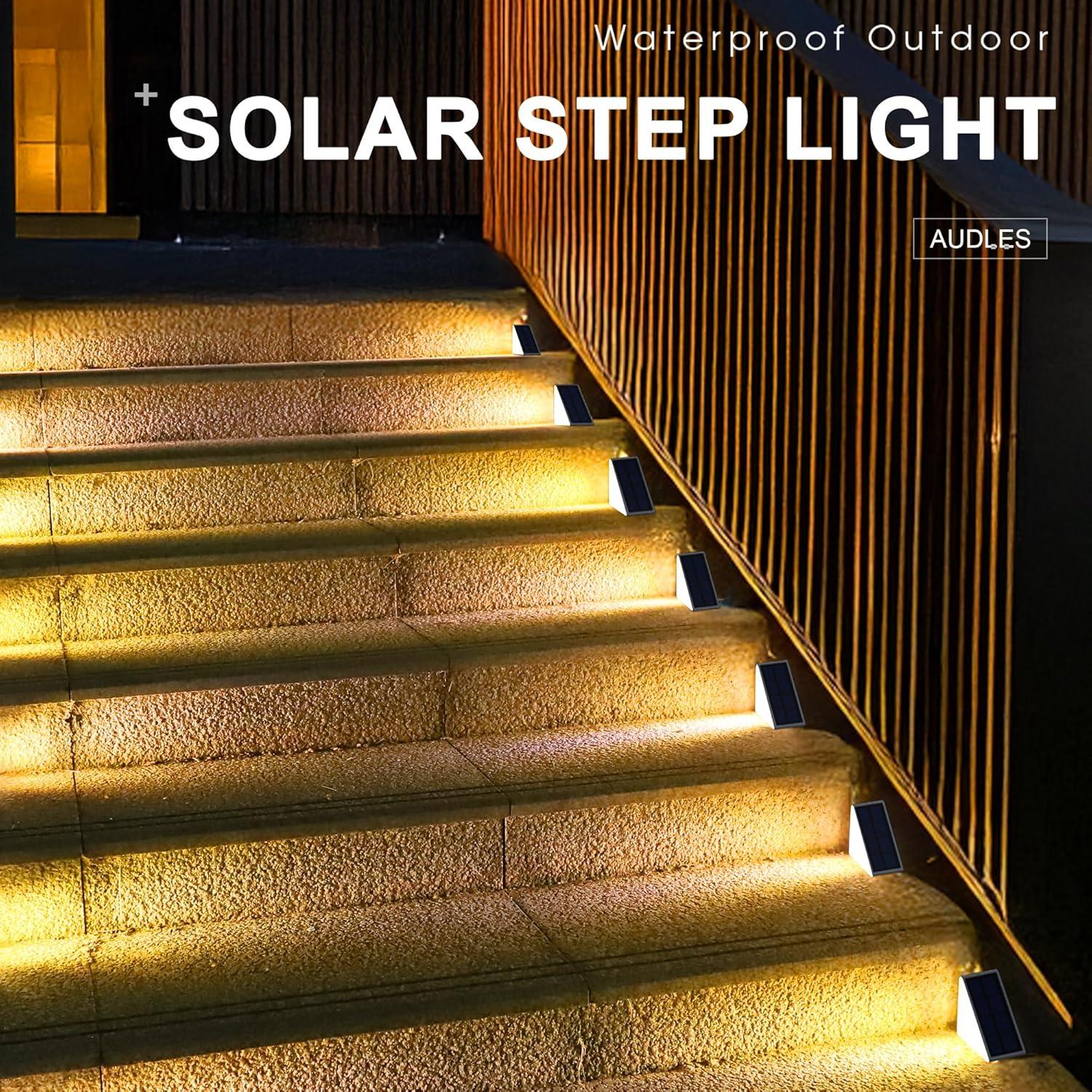 Luces de Escalera LED Solares AUDLES 6 Paquete IP65